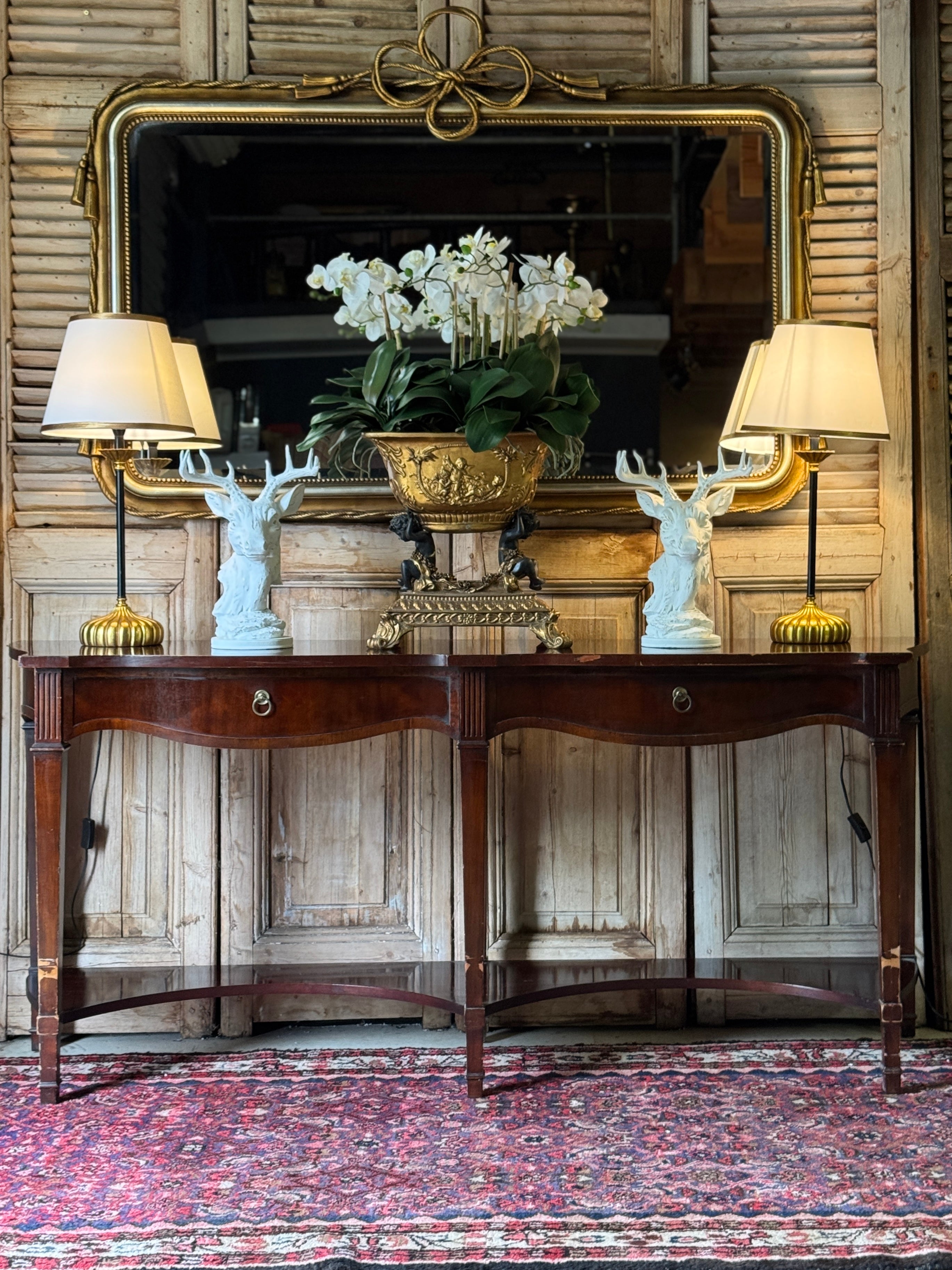 Vintage Gilt Ribbon And Tassel Mirror