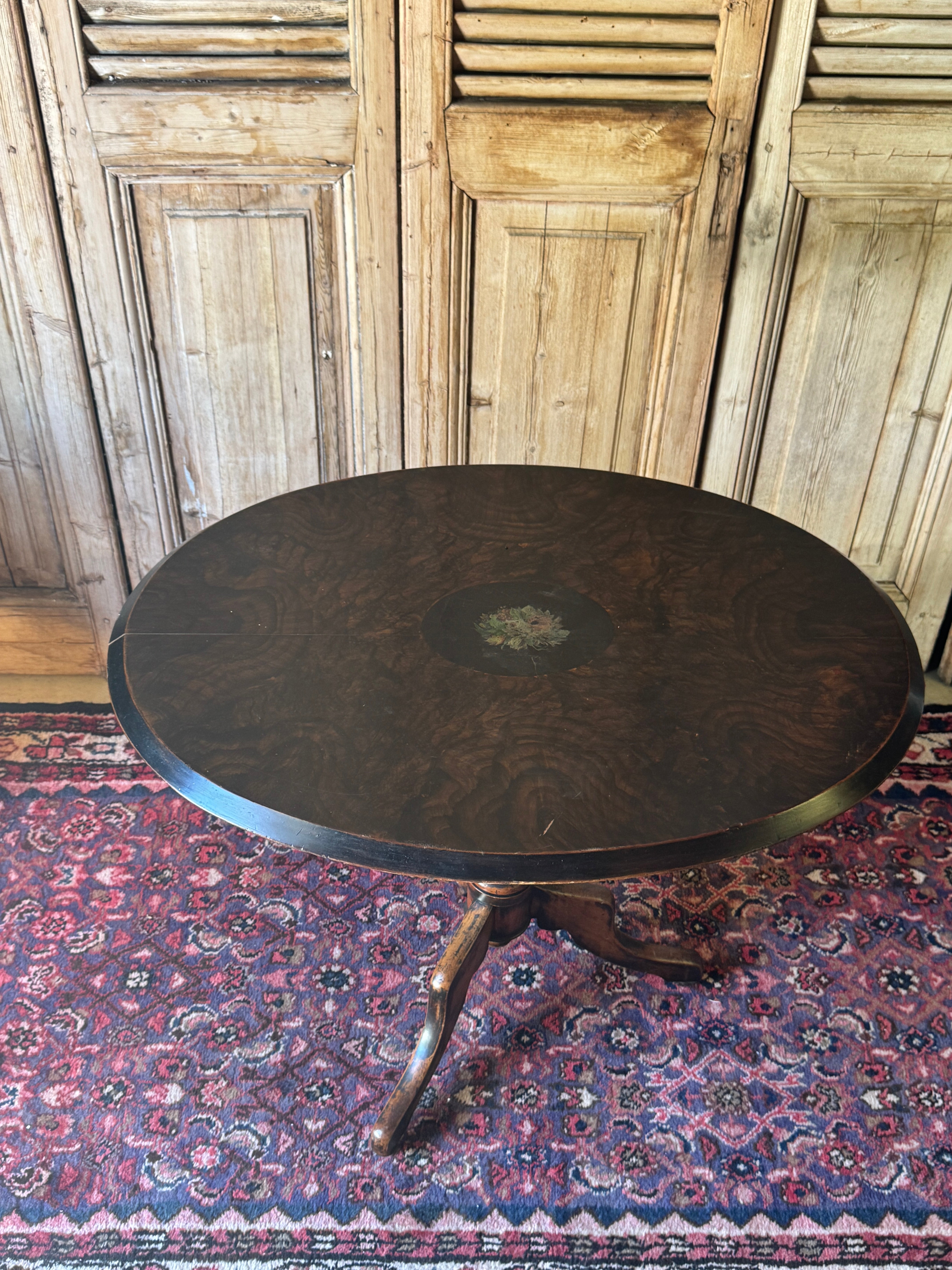 Antique Burr Walnut Tilt-Top Table