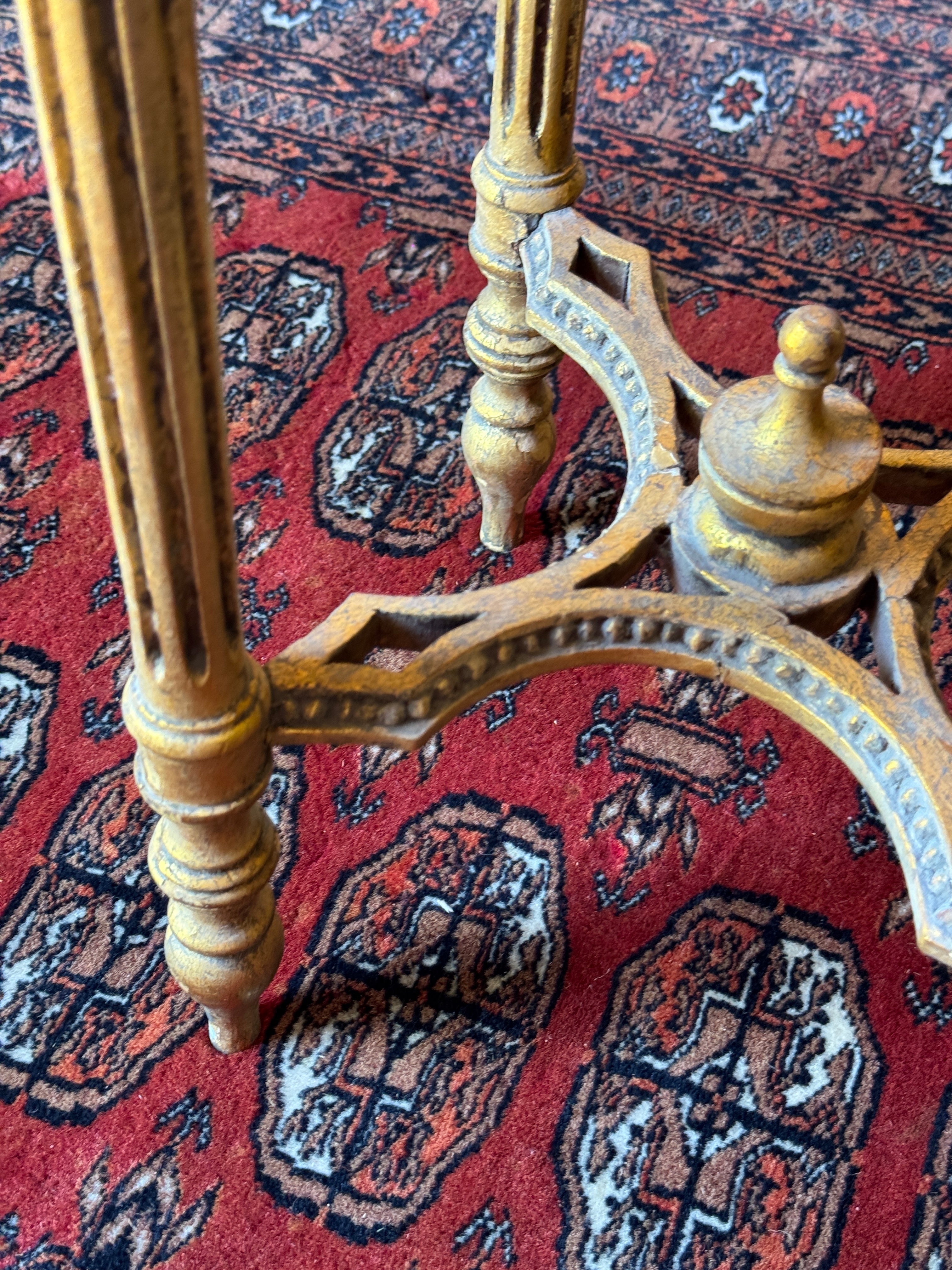 Vintage French Louis XVI Style Giltwood Marble Top Side Table