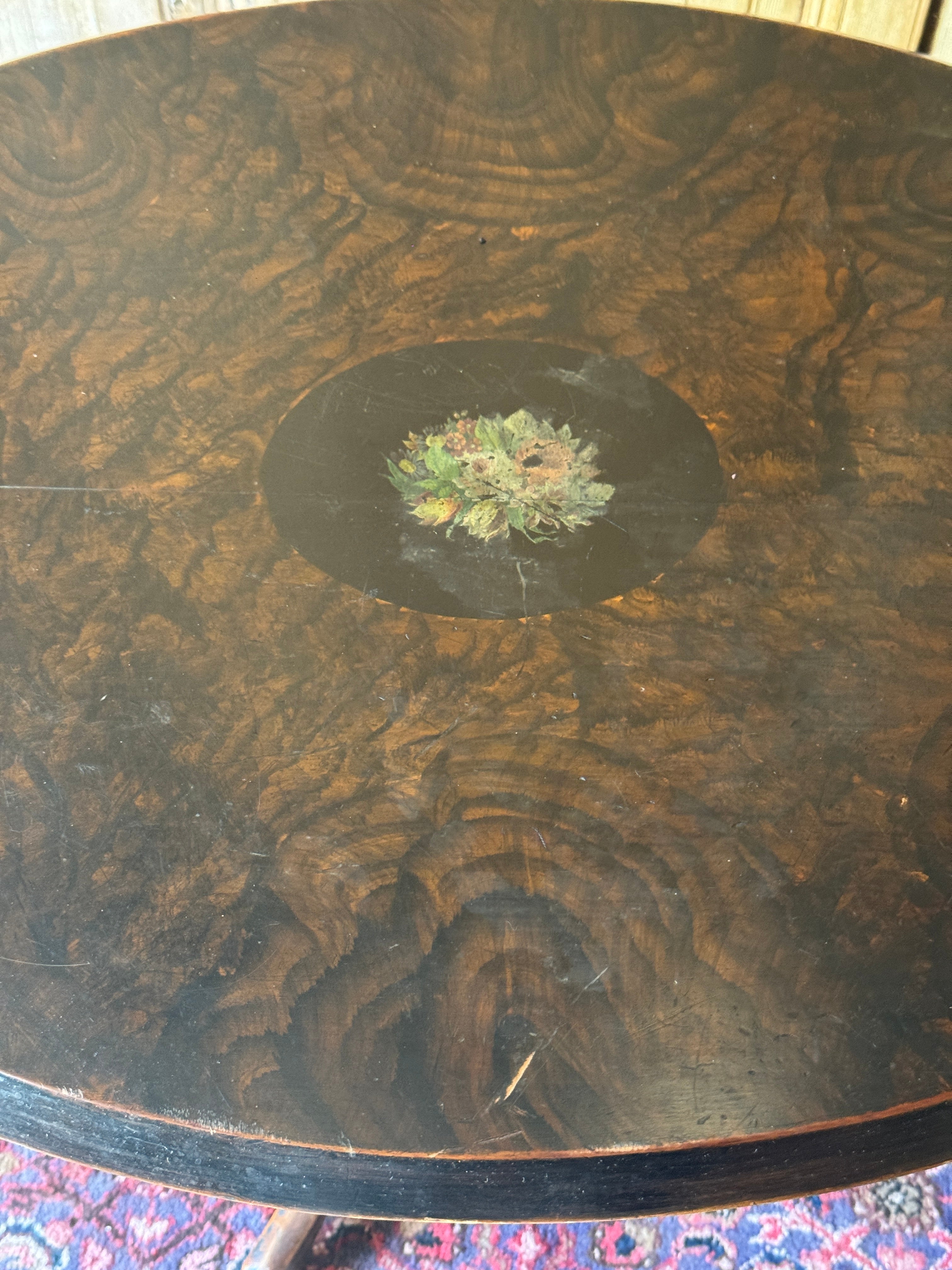 Antique Burr Walnut Tilt-Top Table