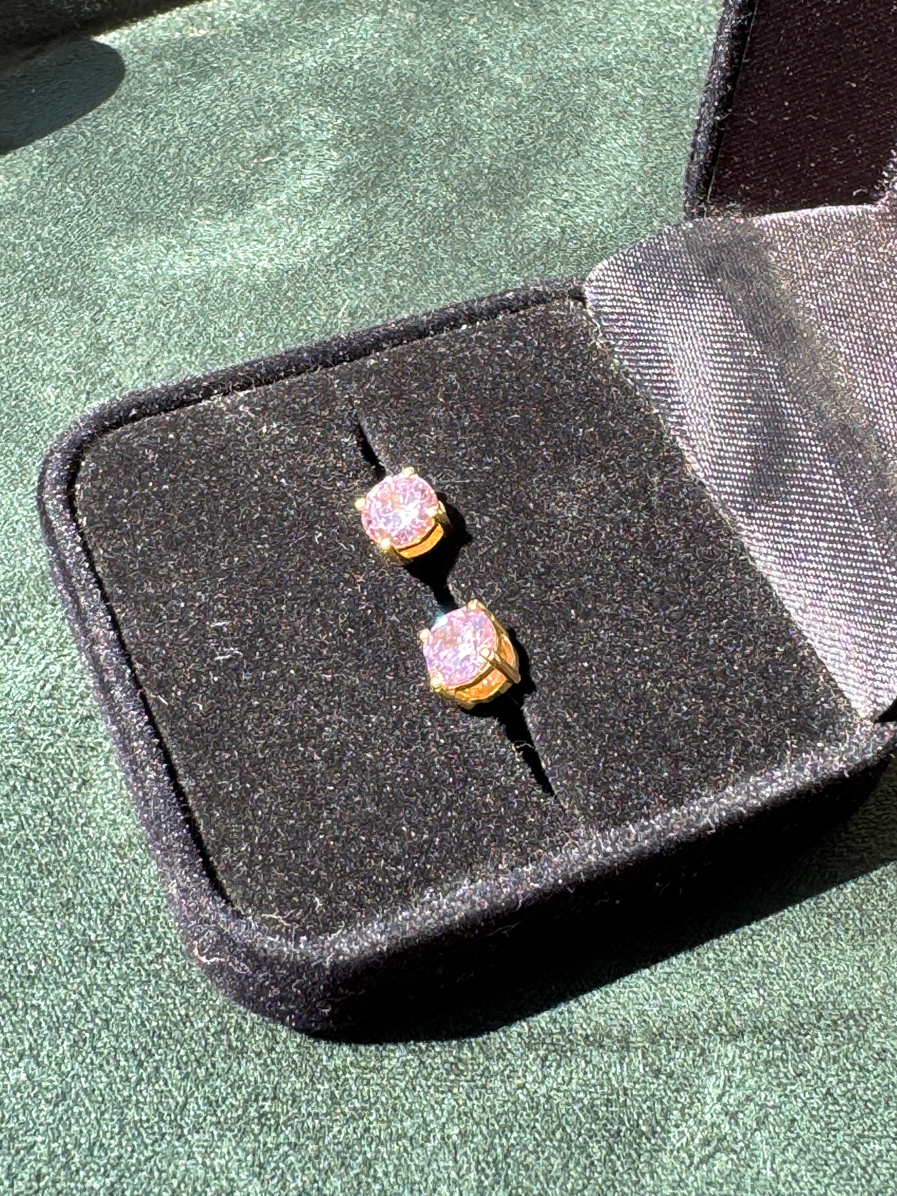 Pink Zirconia Stud Earrings