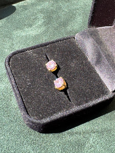 Pink Zirconia Stud Earrings