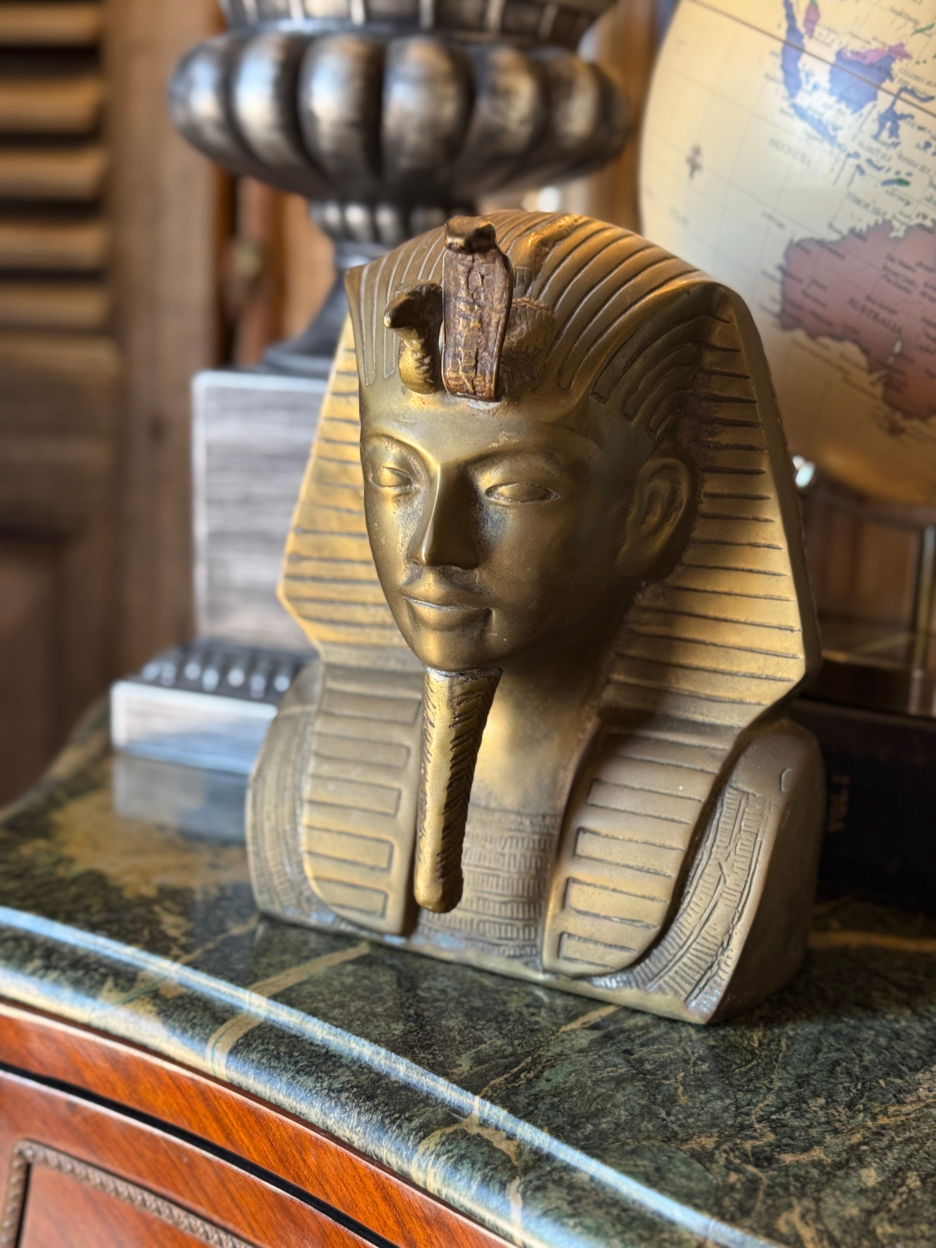 Vintage Brass Pharaoh Bust