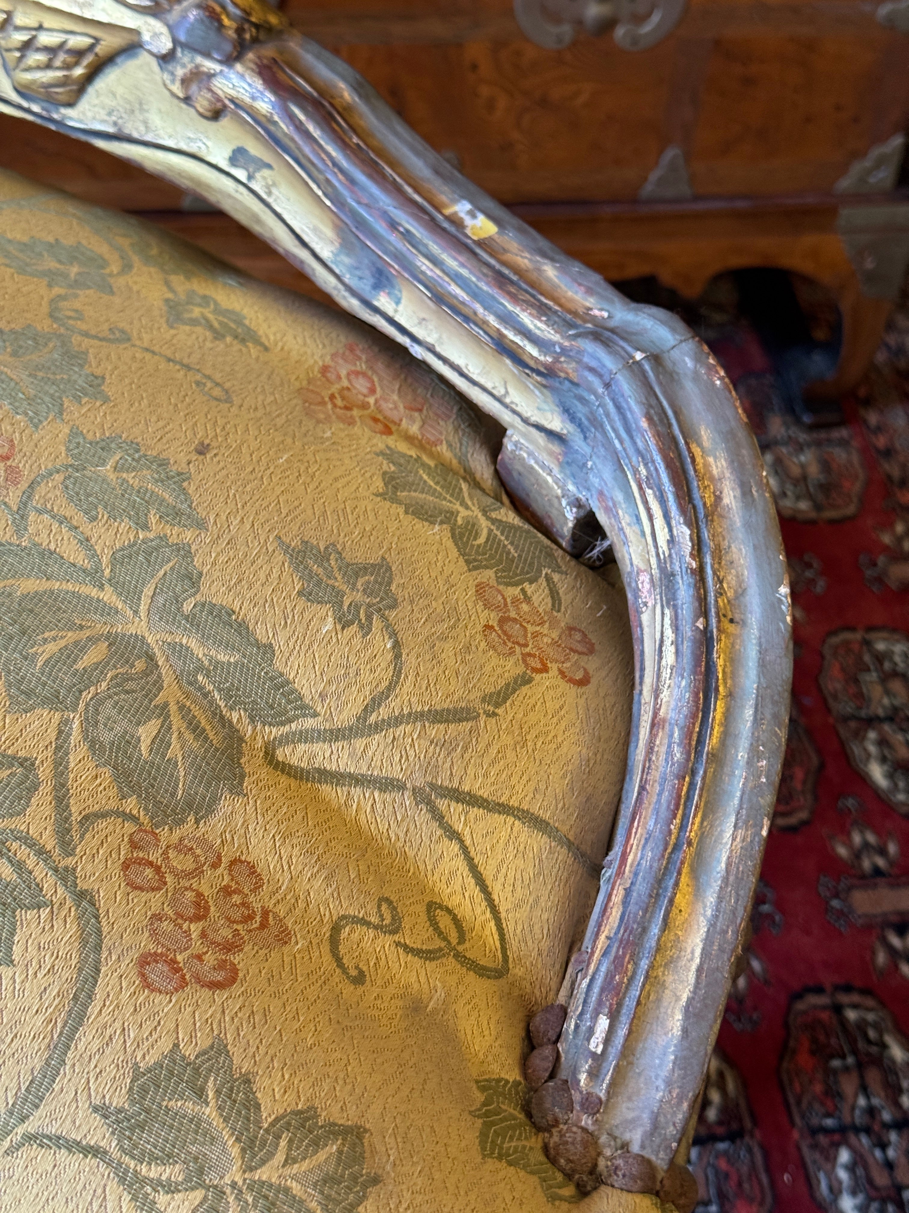 Antique French Carved & Gilt Stool