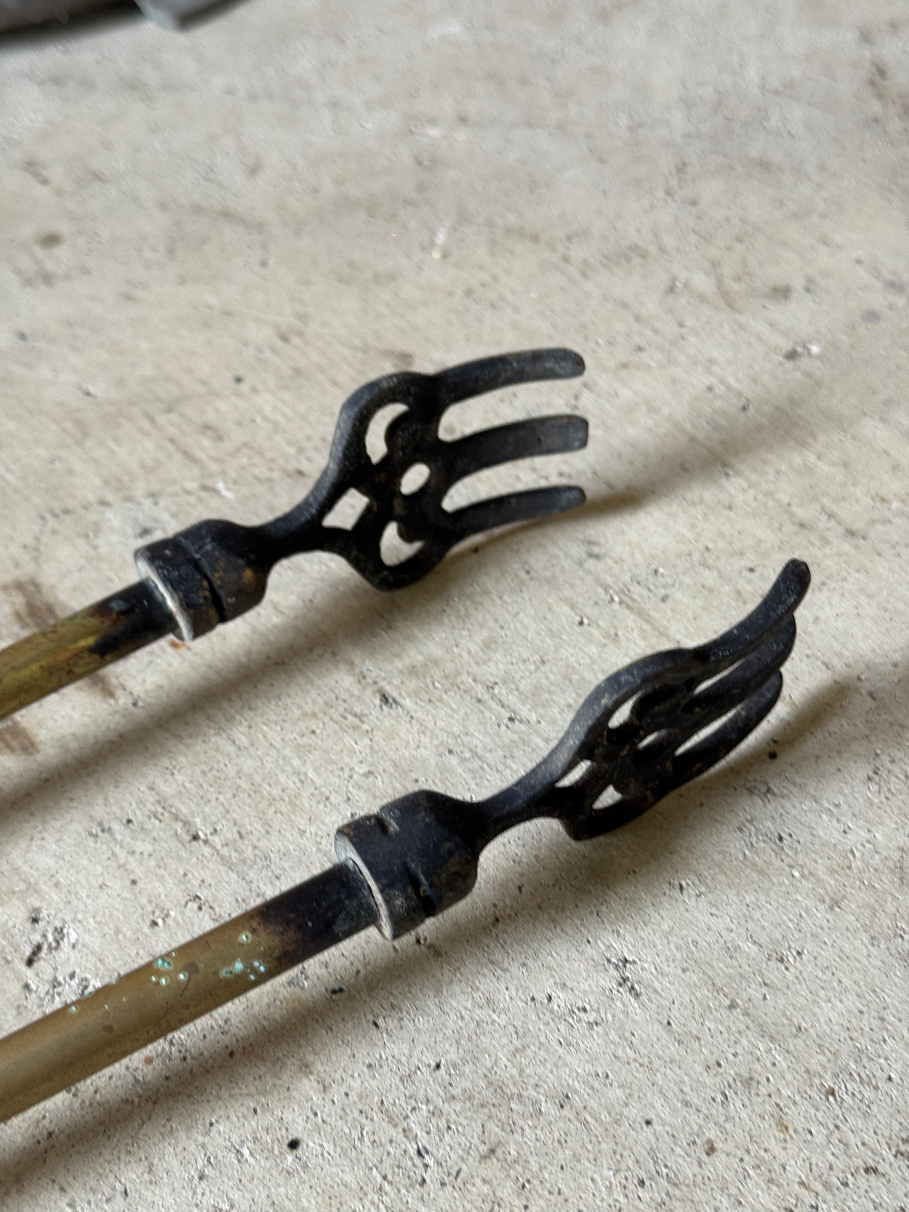 Vintage Set of Brass Fire Tools