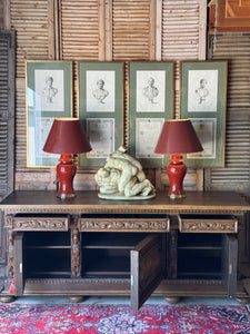 Vintage Danish Carved Timber Sideboard