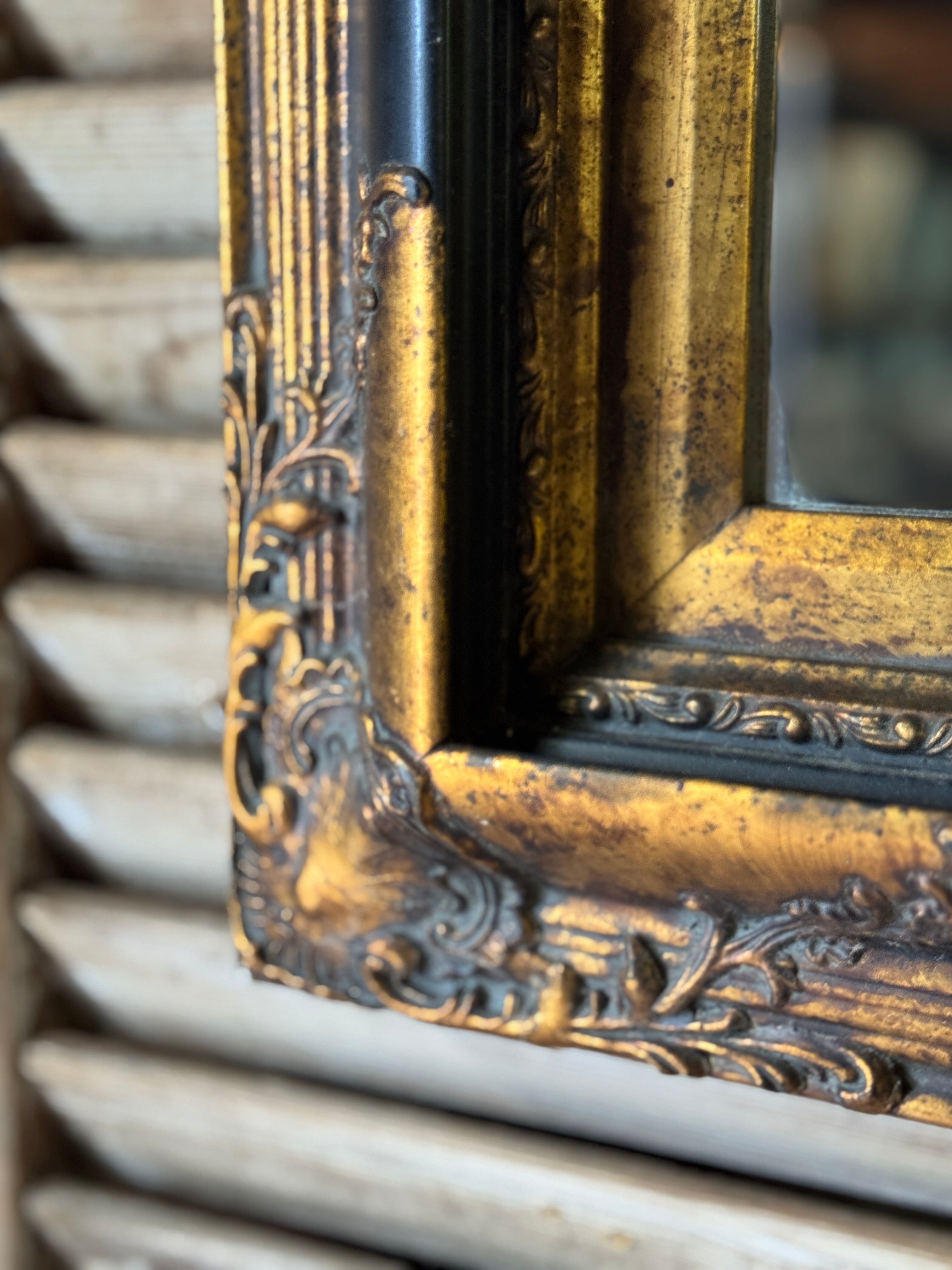Vintage Black & Gold Gilt Mirror