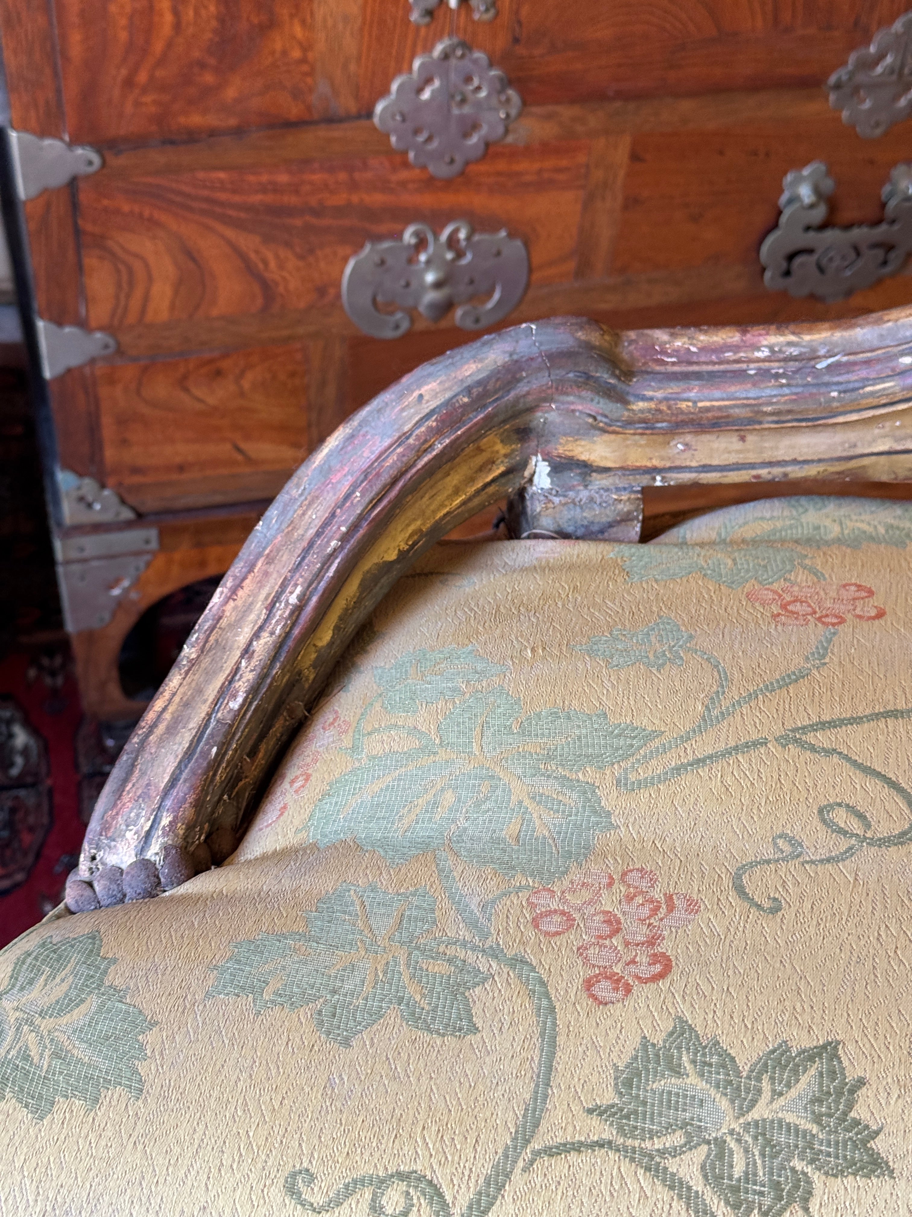 Antique French Carved & Gilt Stool