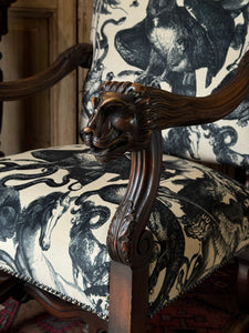 Antique 19th Century Newly Upholstered Armchair