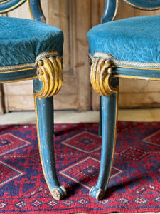 Pair of Antique French Hall Chairs