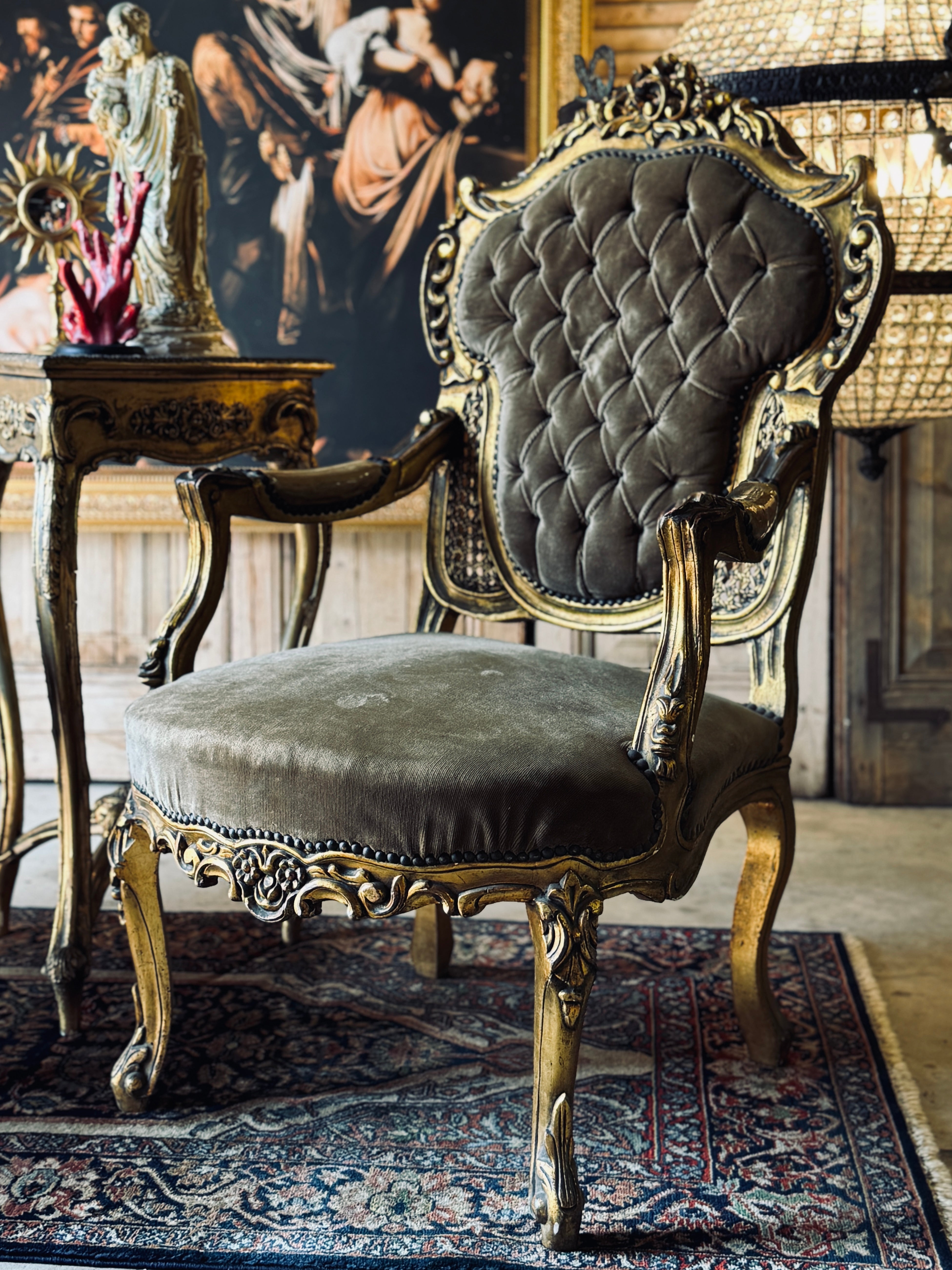 Pair of Vintage French Salon Chairs