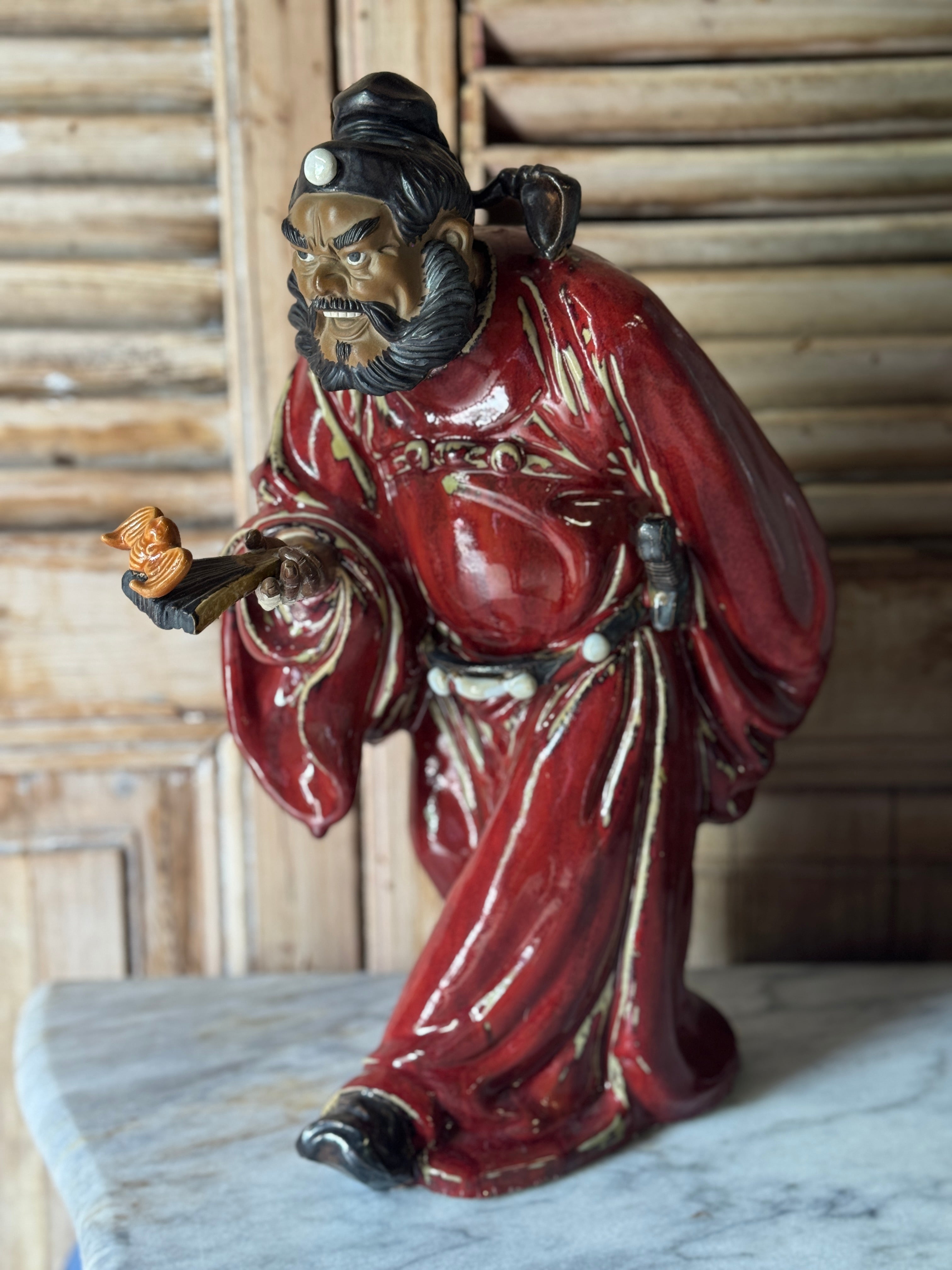 Monumental Chinese Shiwan Pottery Figure of Zhong Kui