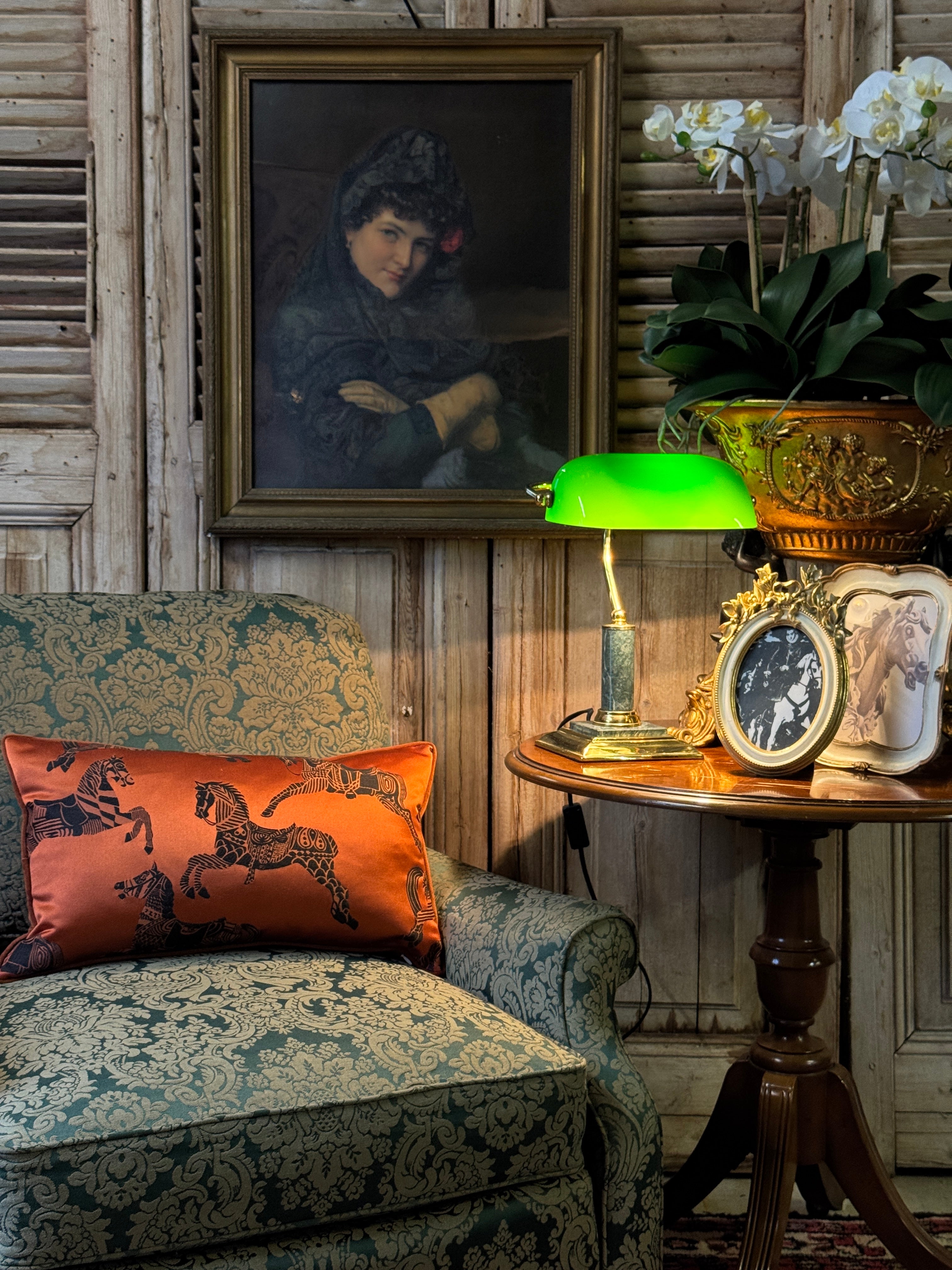 Vintage Marble Bankers Lamp