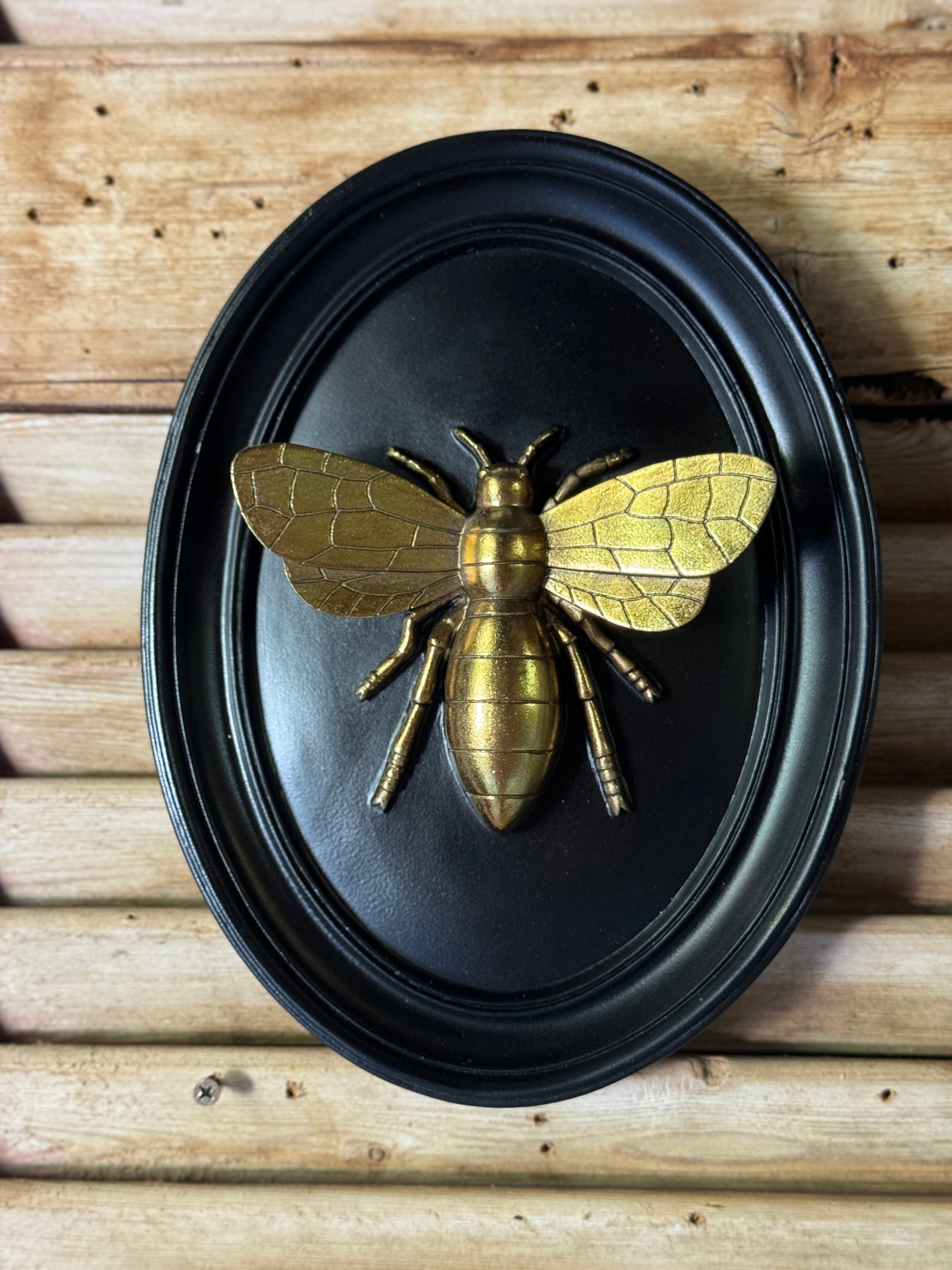 Gold & Black Bee Wall Plaque