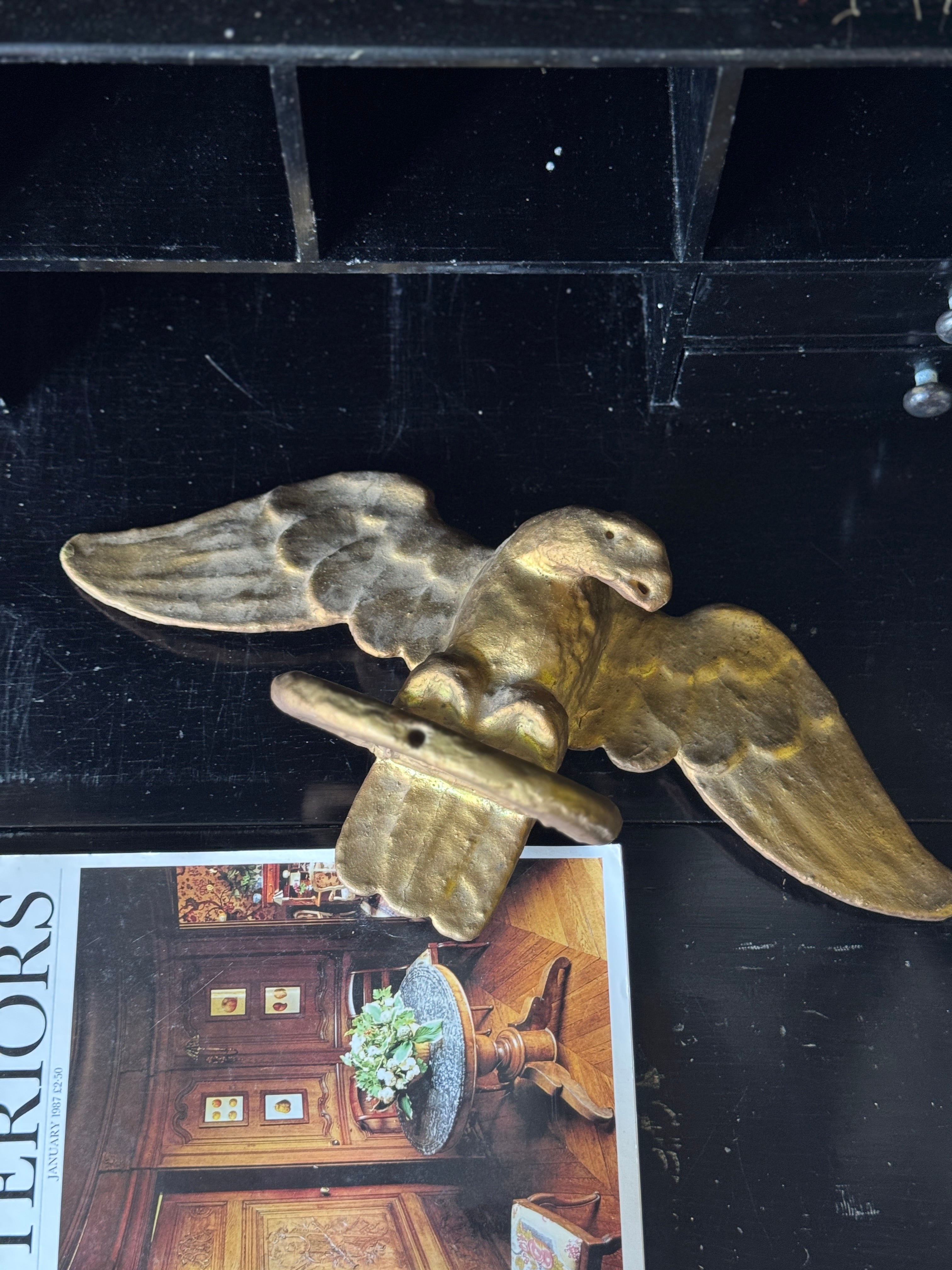 Antique Giltwood Eagle Wall Mount
