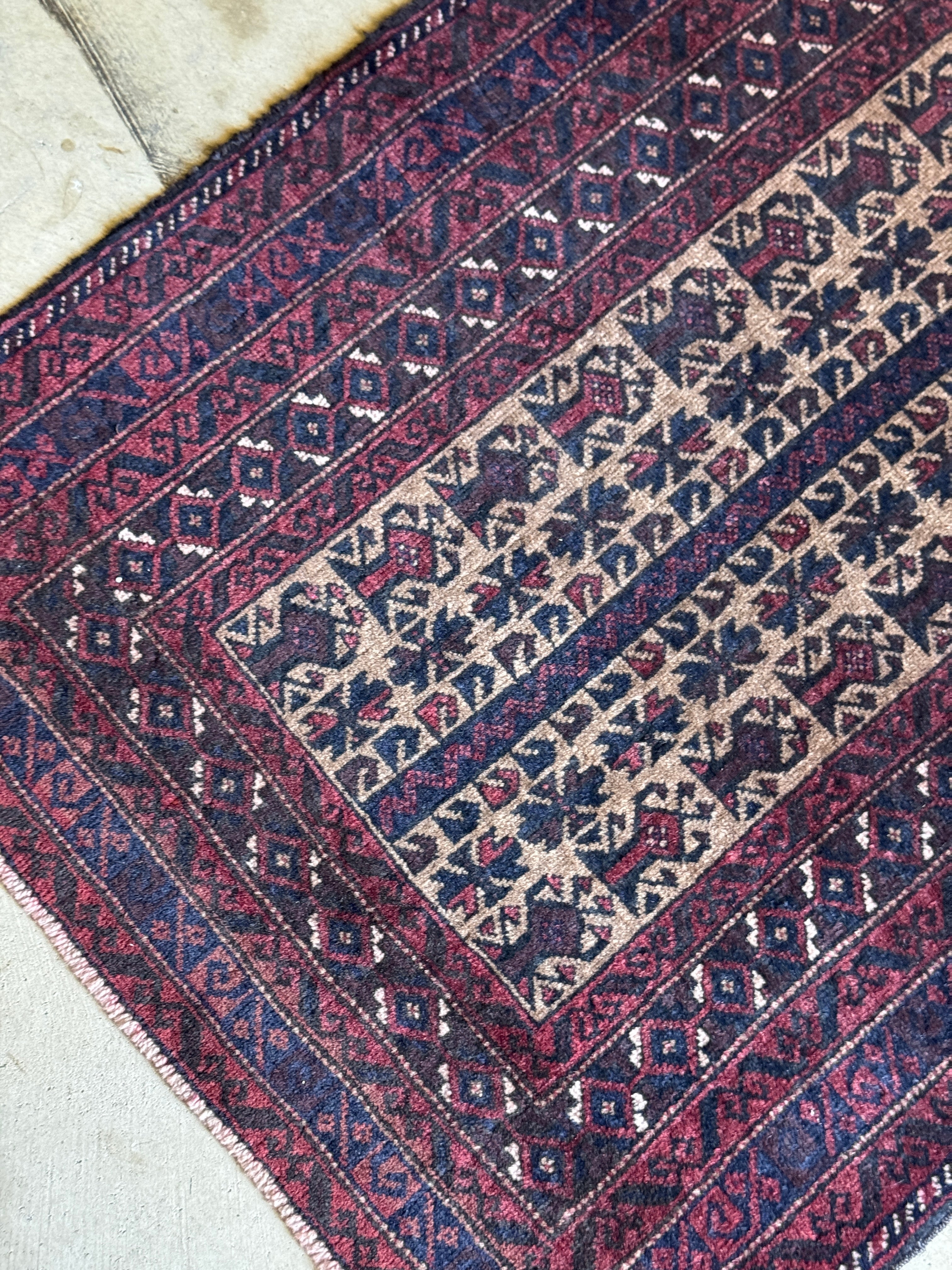 Vintage Handmade Persian Baluchi Carpet