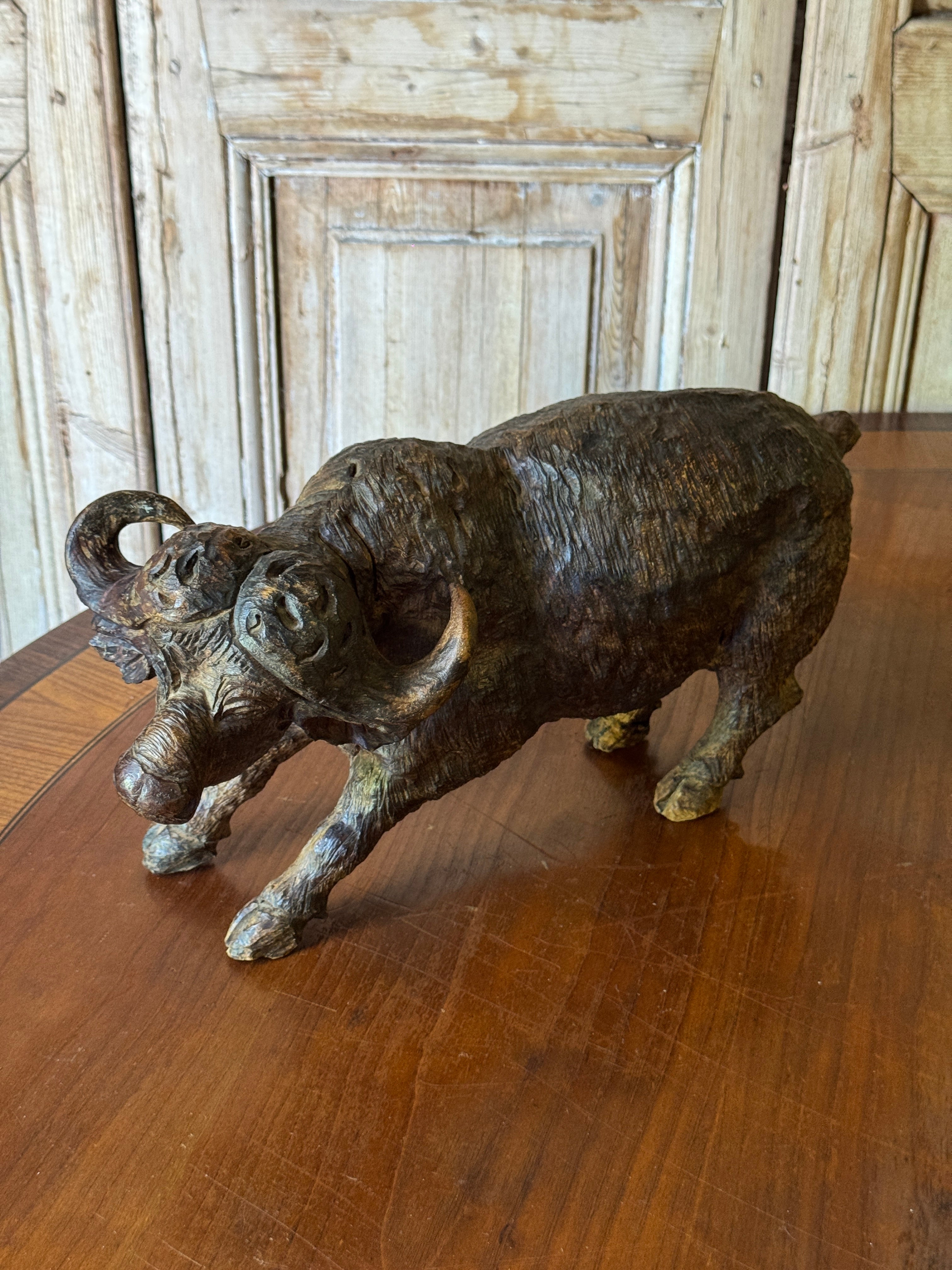 Antique Oriental Carved Timber Water Buffalo Figure
