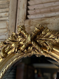Vintage Oval Gilt Mirror – Laurel & Torch Crest