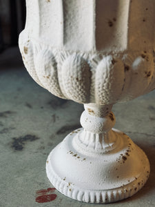 Large Metal Urn in Rustic White