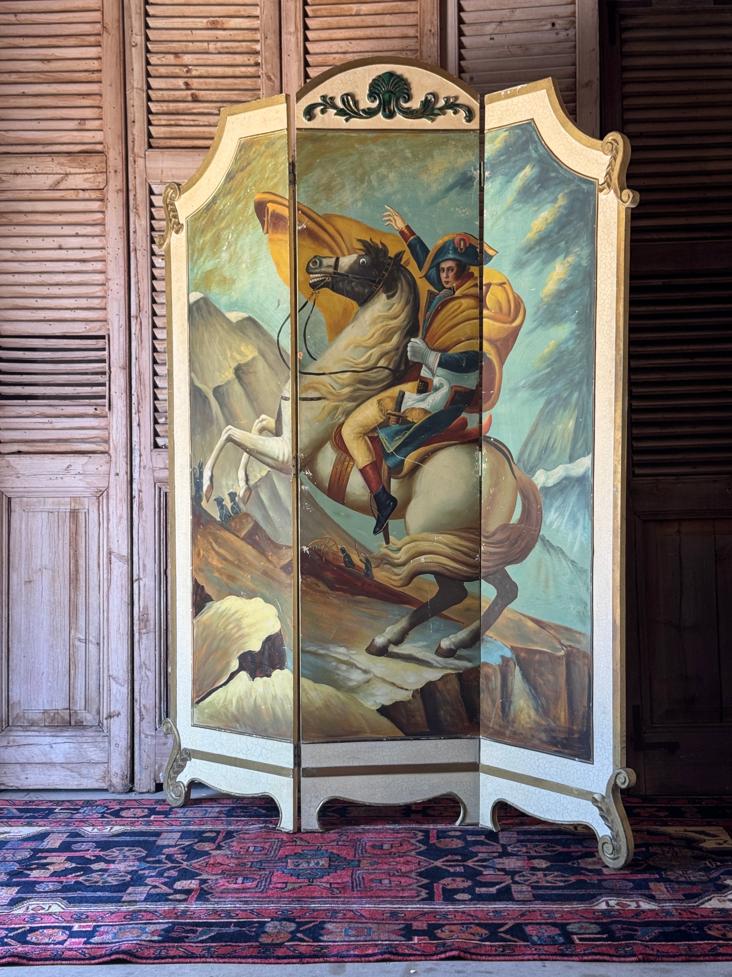 Vintage Hand Painted Napoleon Screen