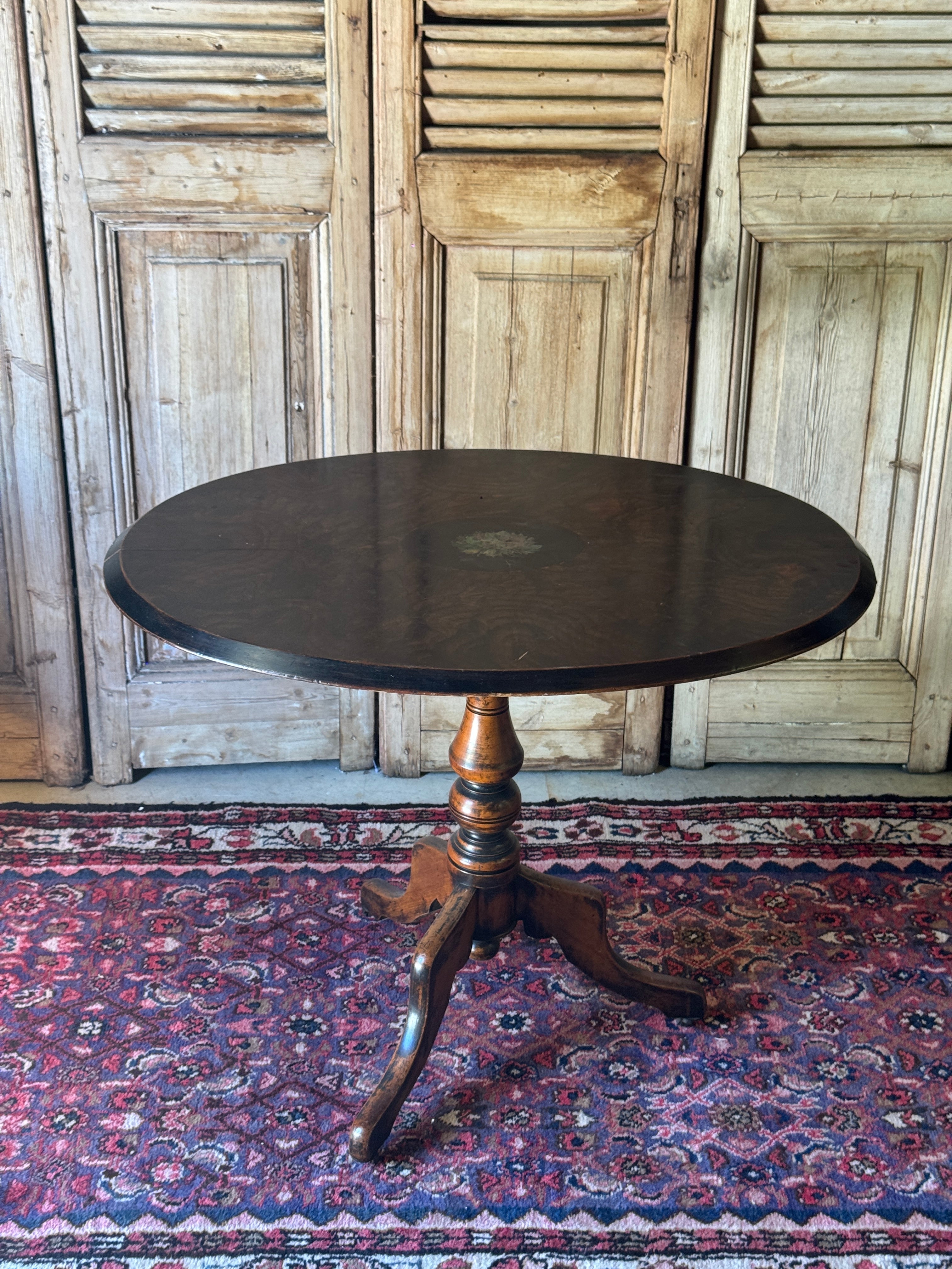Antique Burr Walnut Tilt-Top Table