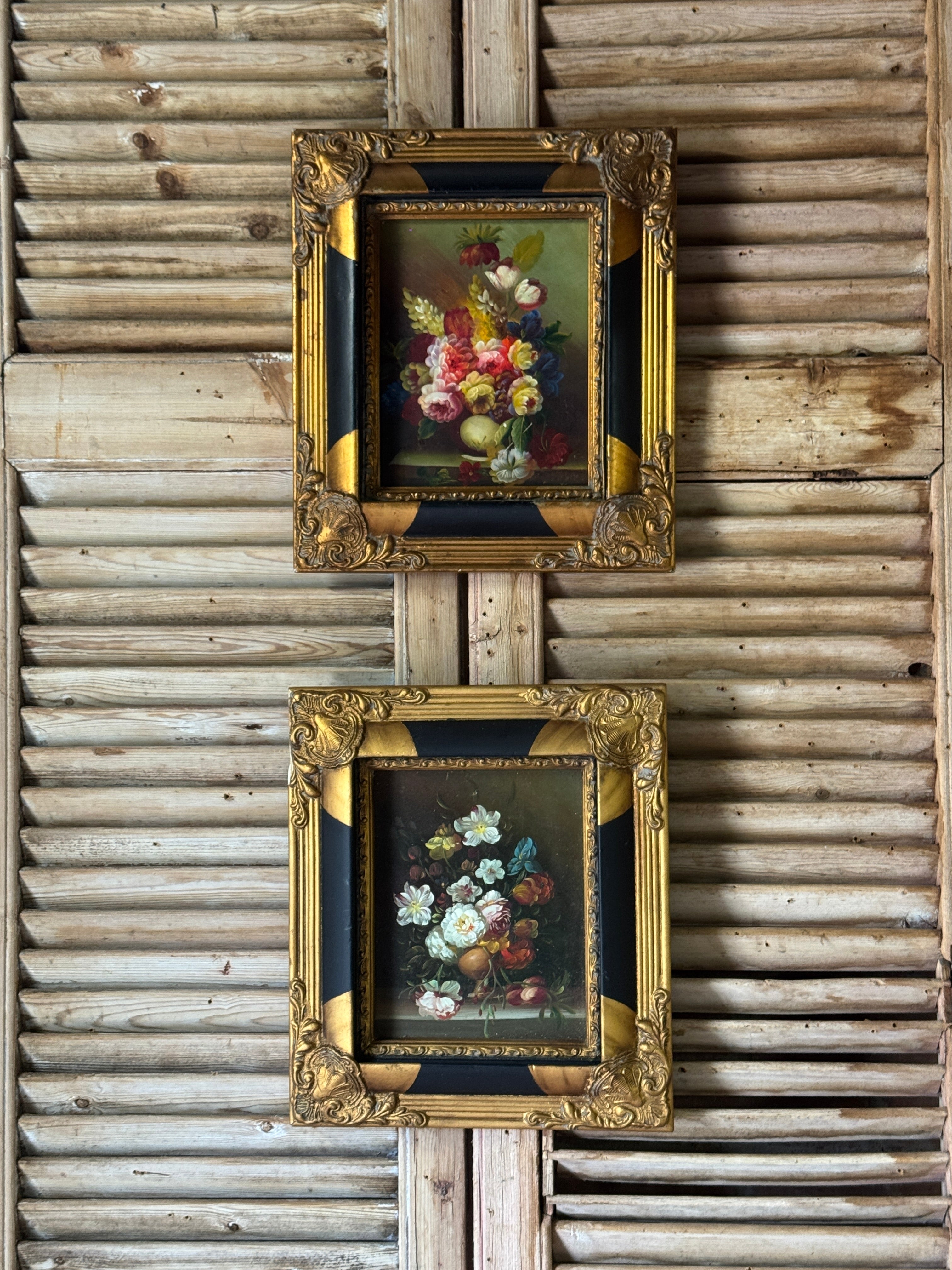 Pair of Vintage Still Life Paintings in Gilt Frames