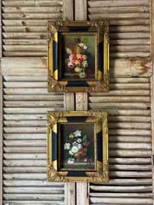 Pair of Vintage Still Life Paintings in Gilt Frames