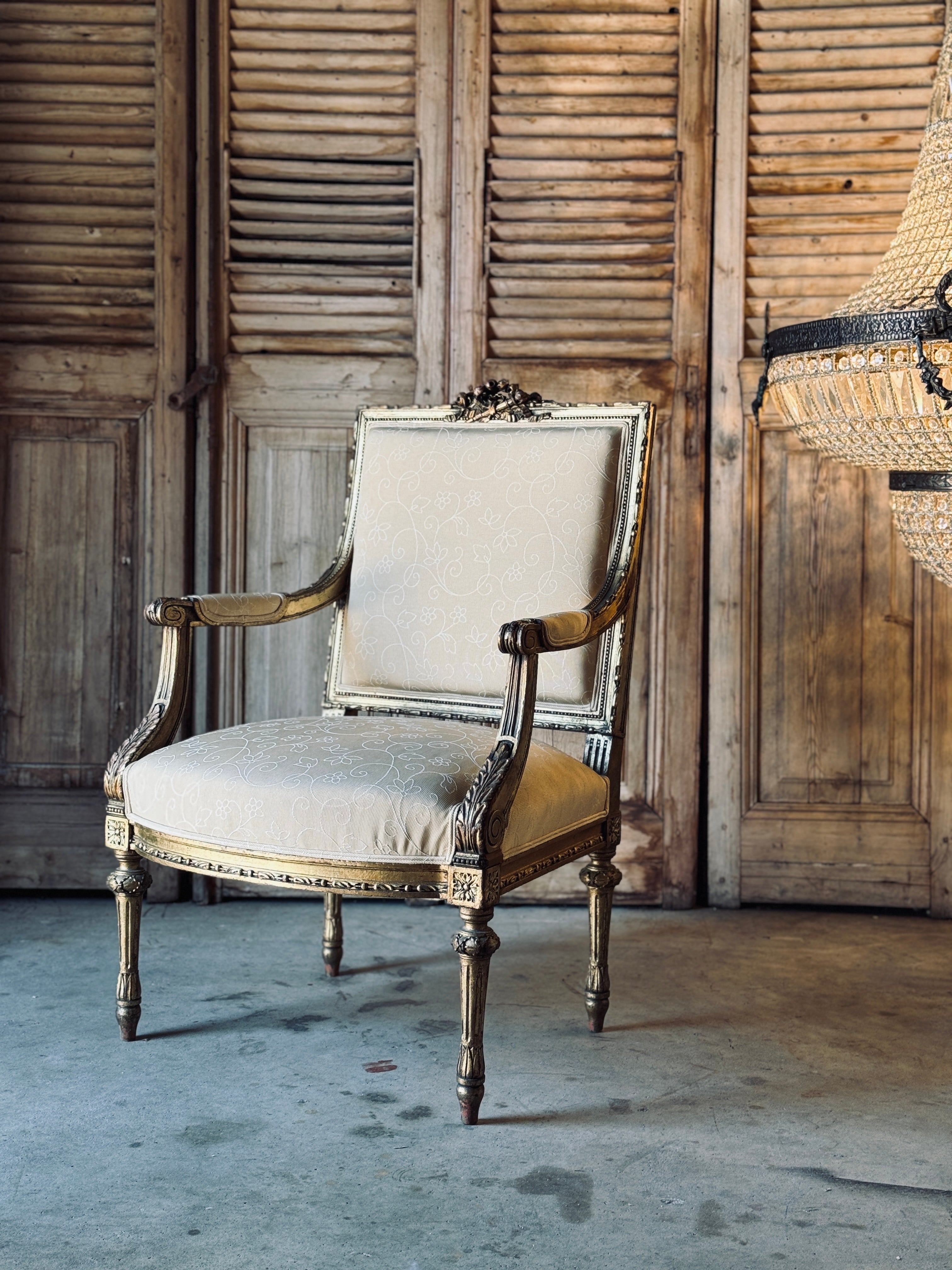 Vintage French Louis XVI Fauteuil / Armchair