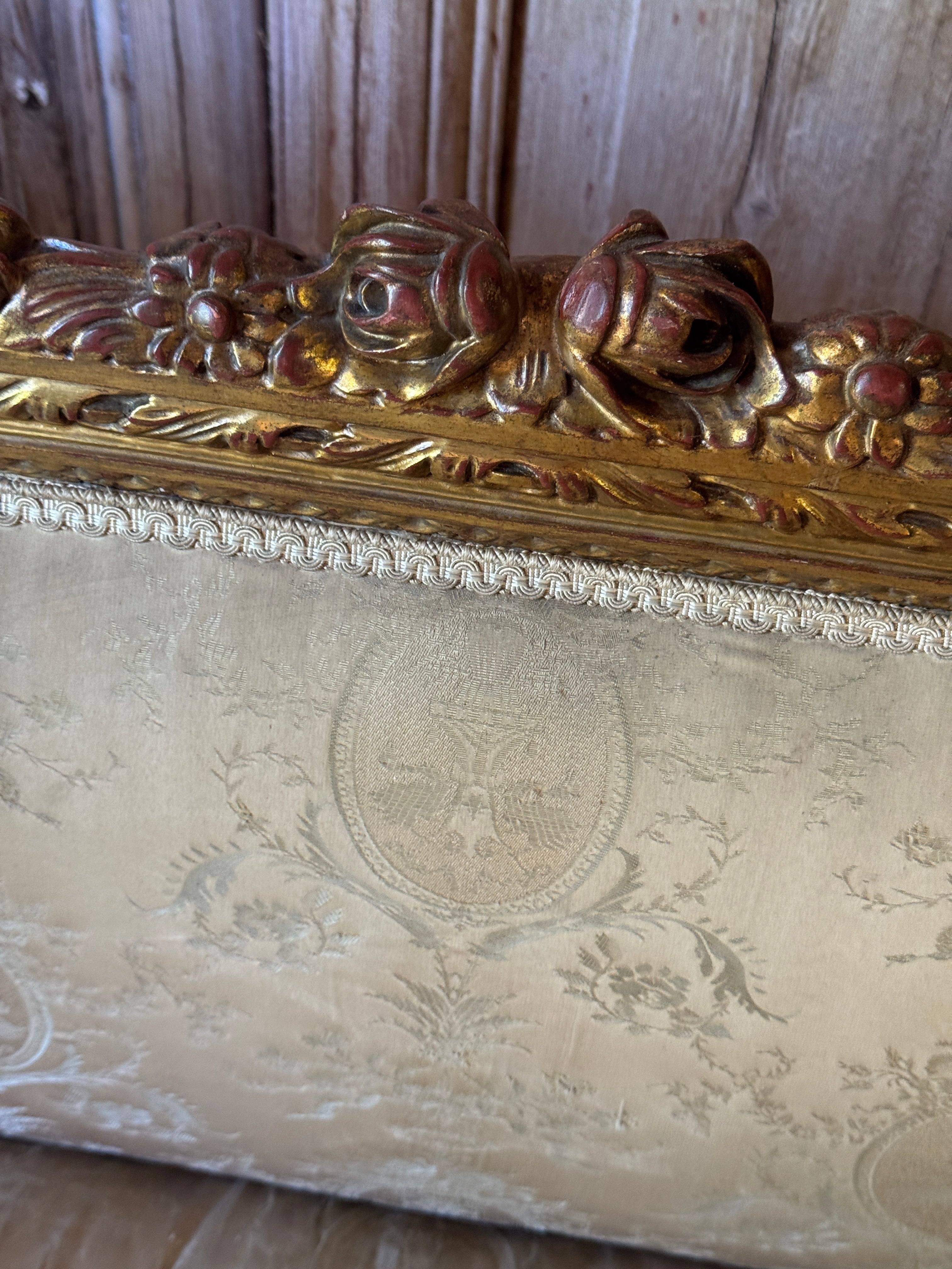 Antique French Louis XVI Style Giltwood Salon Sofa
