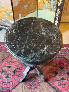 Vintage Marble Top Round Side Table