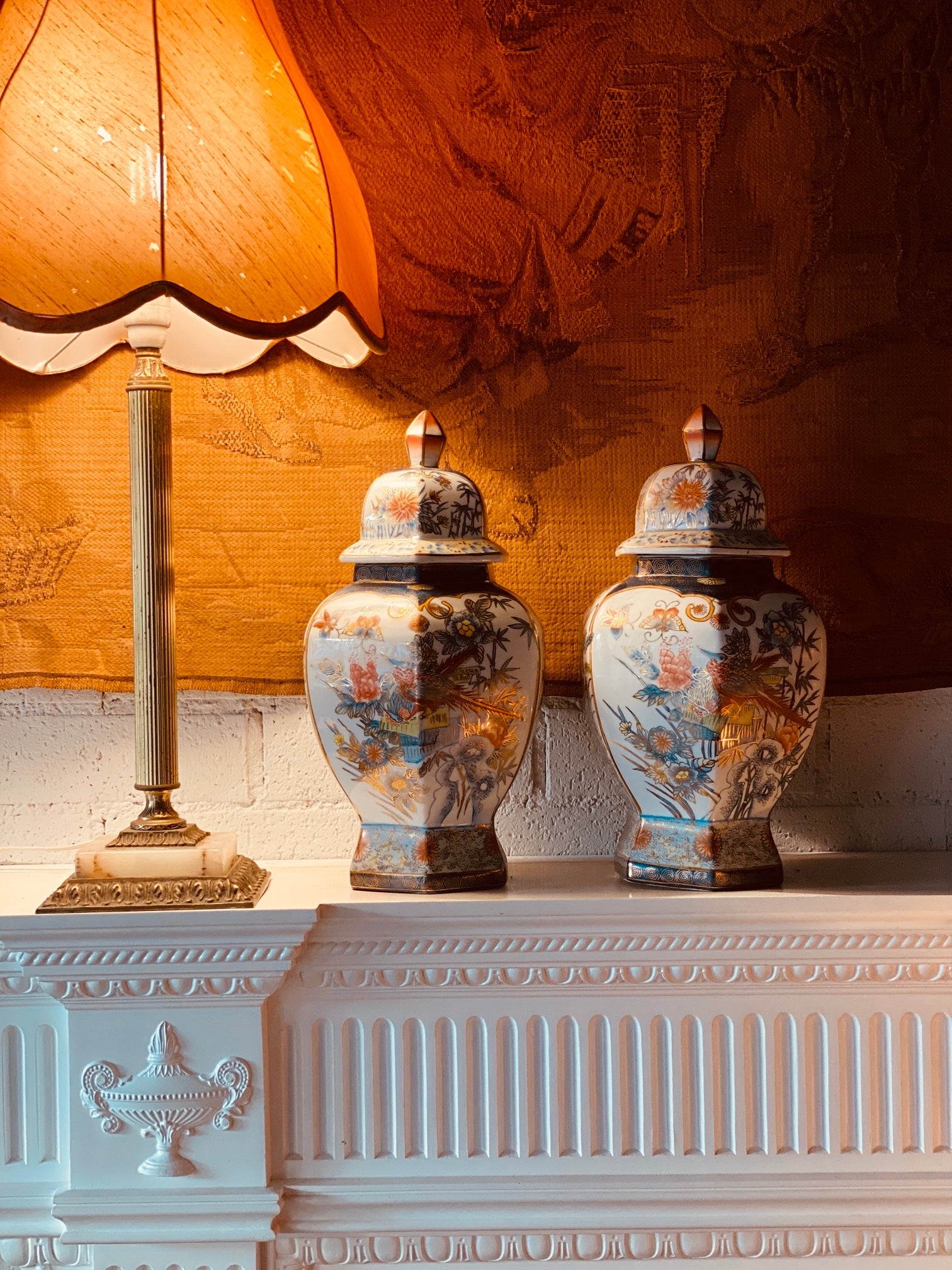 Pair of Vintage Oriental Urns