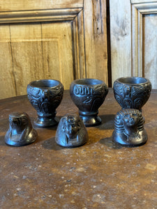 Set of 3 Vintage Egyptian Canopic Jars