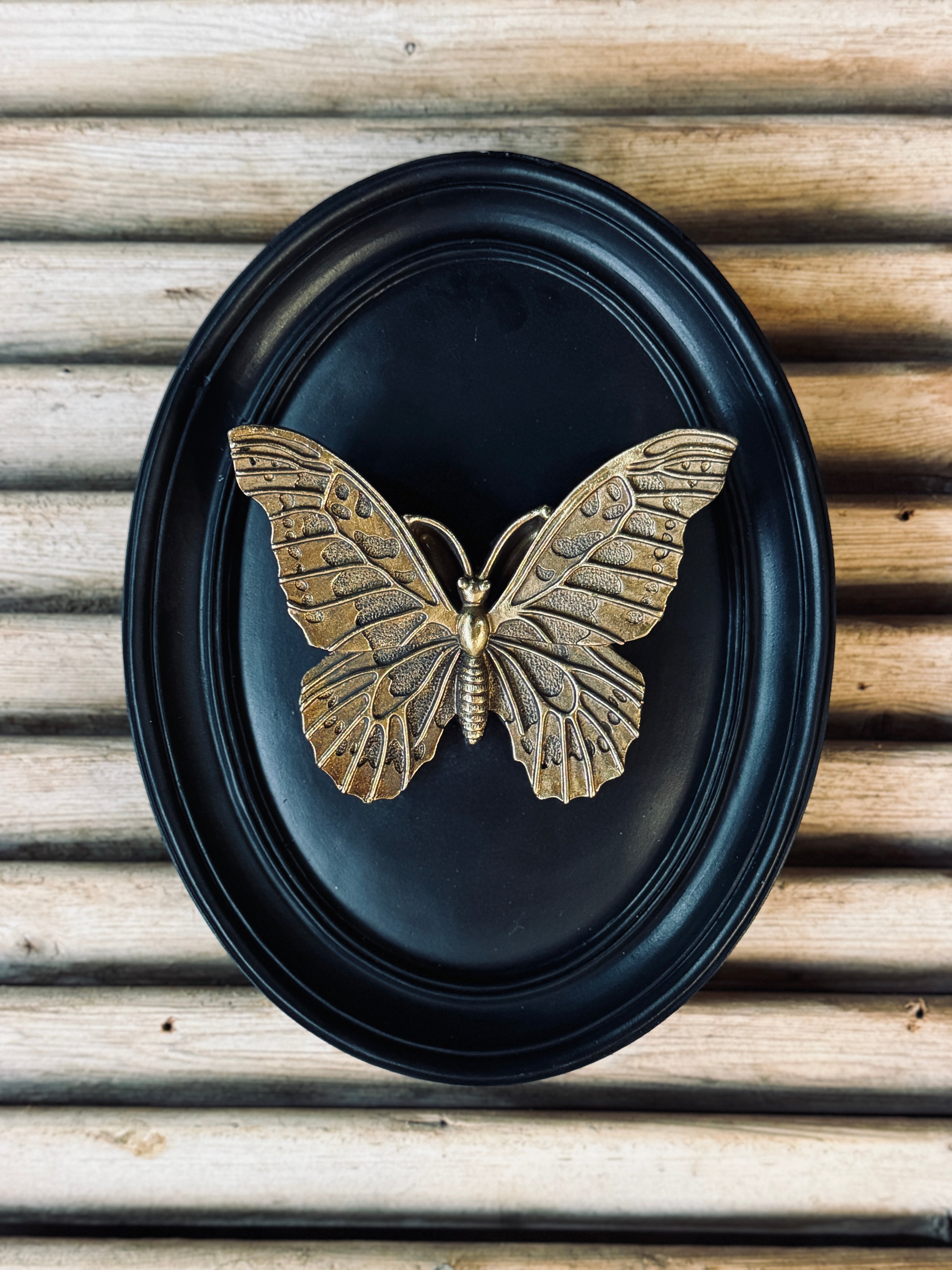 Gold & Black Butterfly Wall Plaque