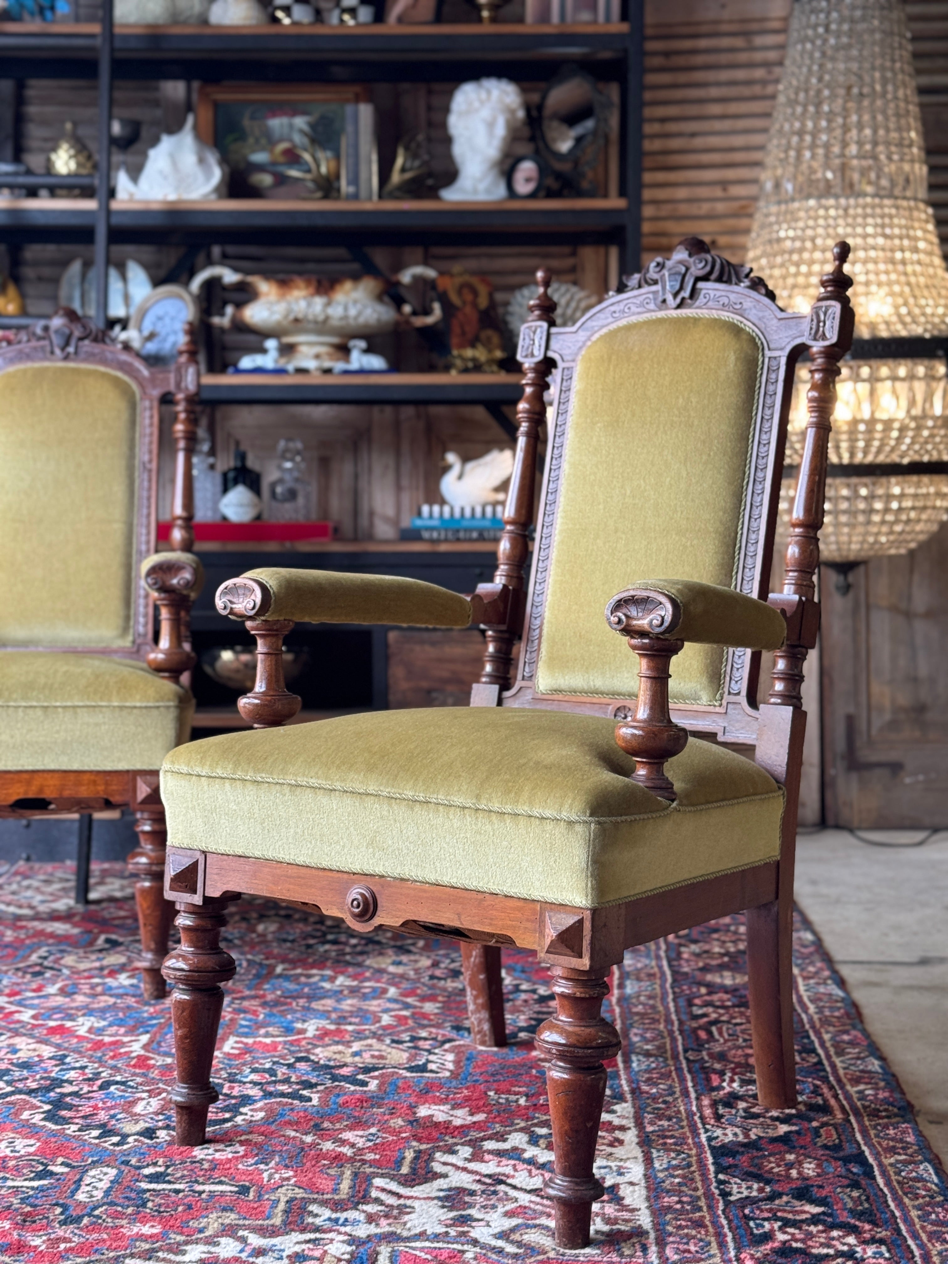 Vintage Pair of Danish Armchairs with Original Upholstery