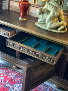 Vintage Danish Carved Timber Sideboard