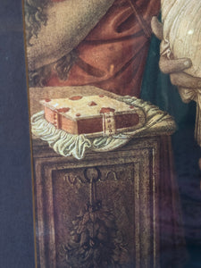 Vintage Gilt Framed Print of Madonna and Child with St. John the Baptist by Botticelli