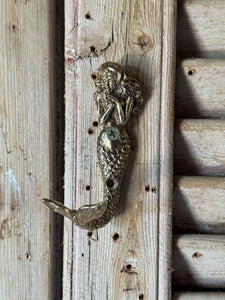 Mermaid Wall Hook - Aged Gold