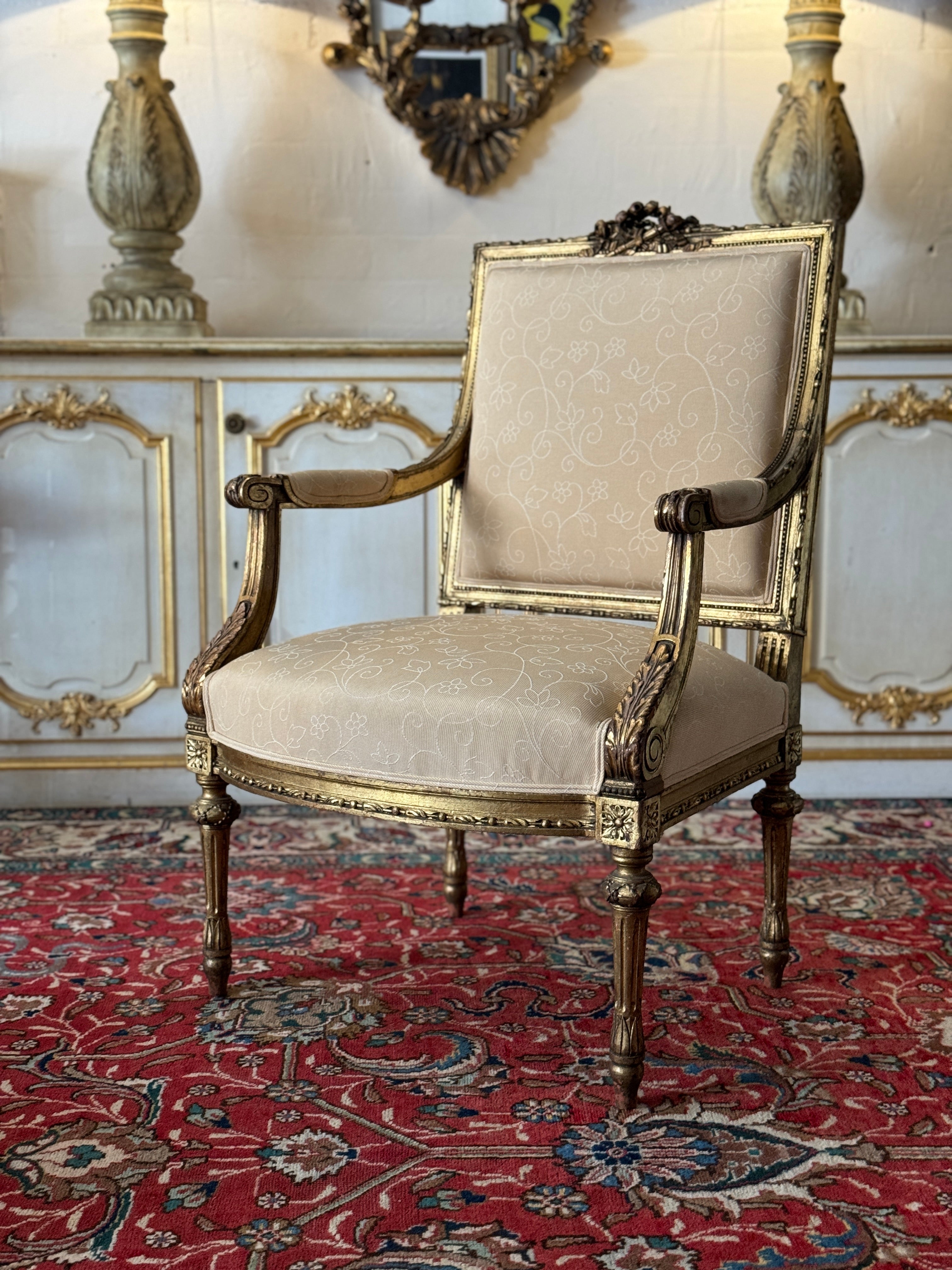 Vintage French Louis XVI Fauteuil / Armchair