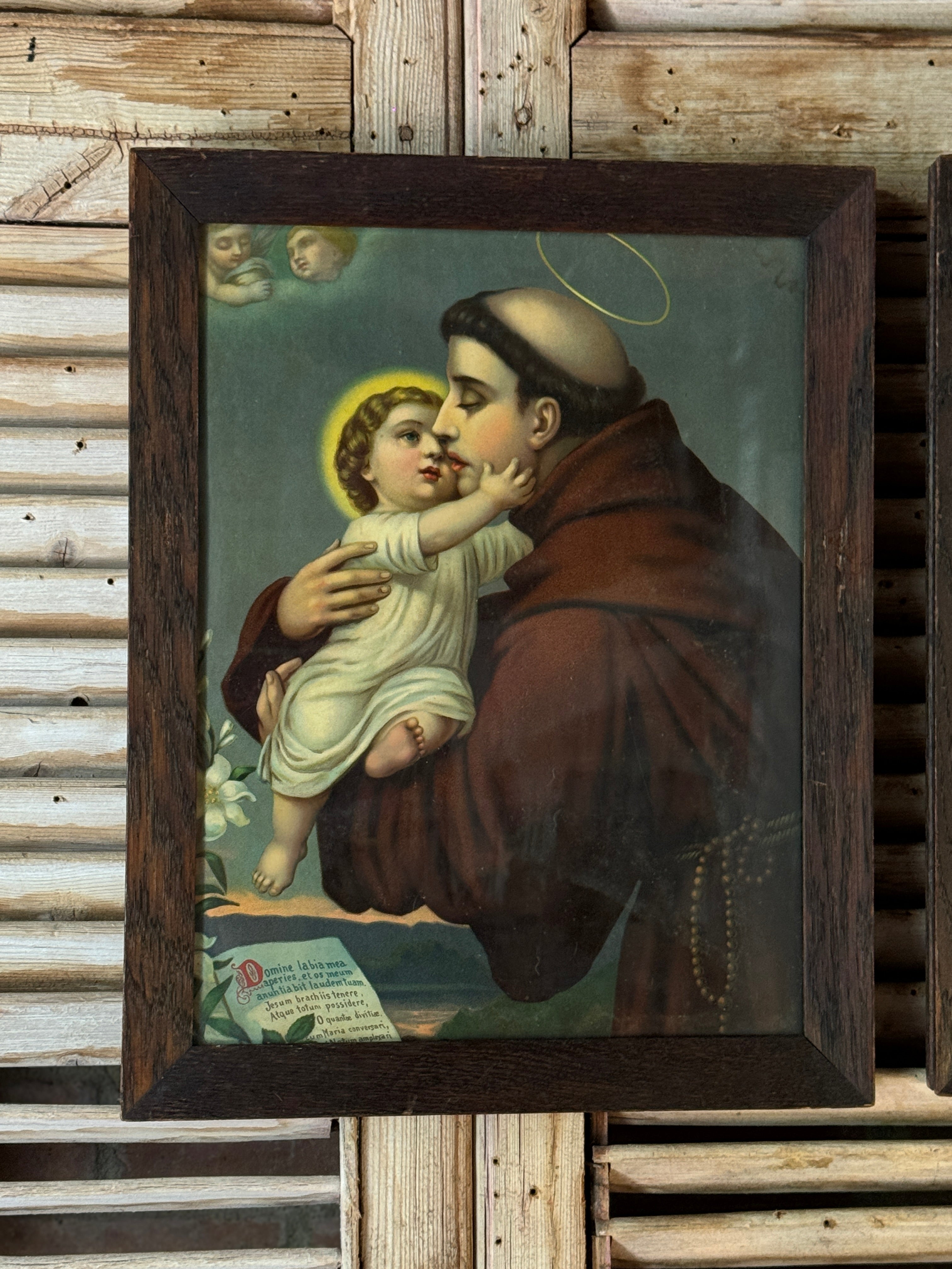 Vintage Framed Print of Saint Anthony