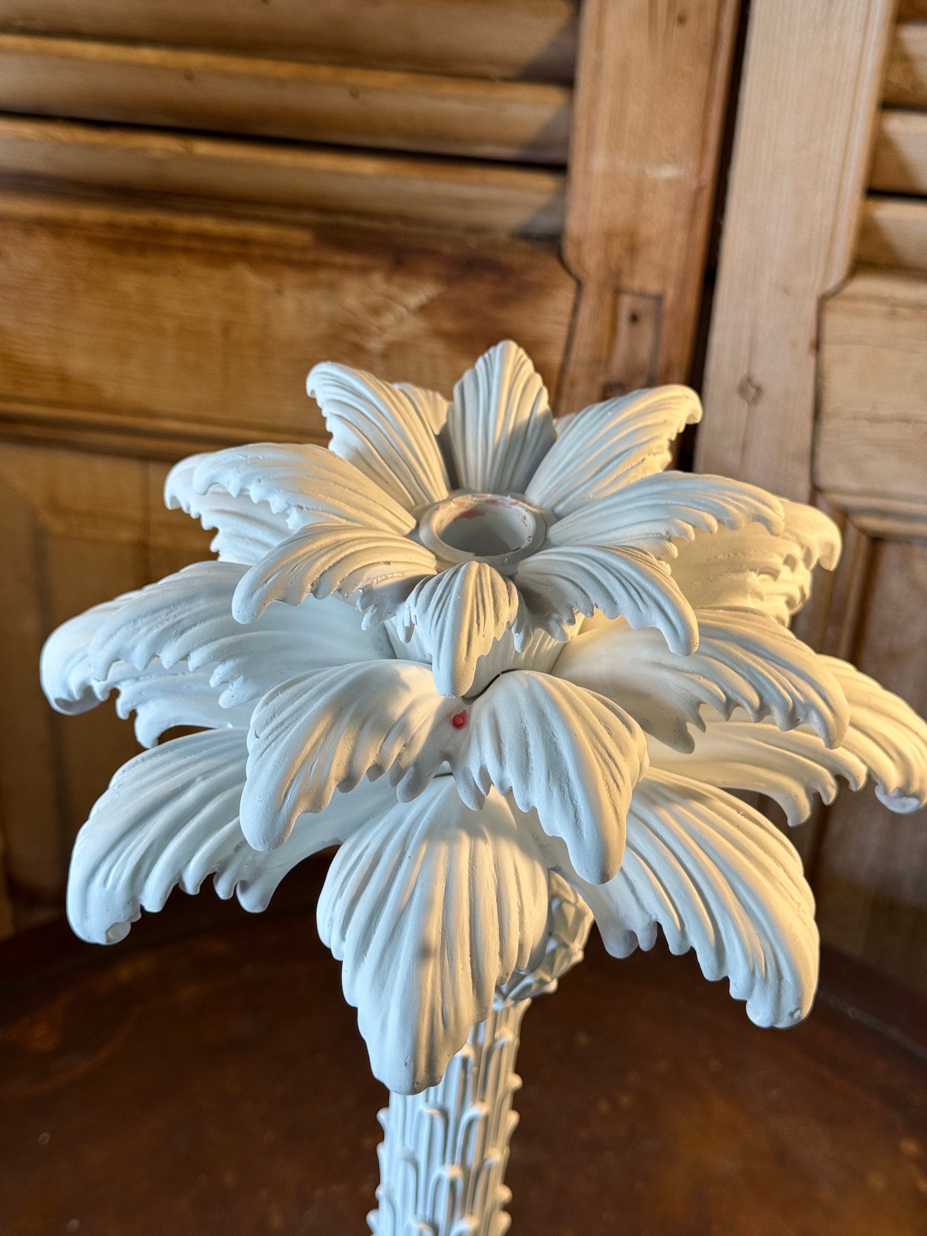 Hollywood Regency Palm Taper Candle Holder