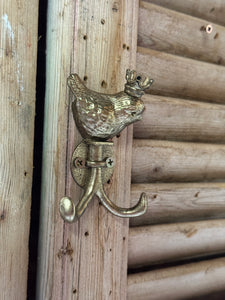 Crowned Bird Wall Hook – Antique Gold Finish