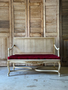 Vintage Louis XVI Style Rattan Settee