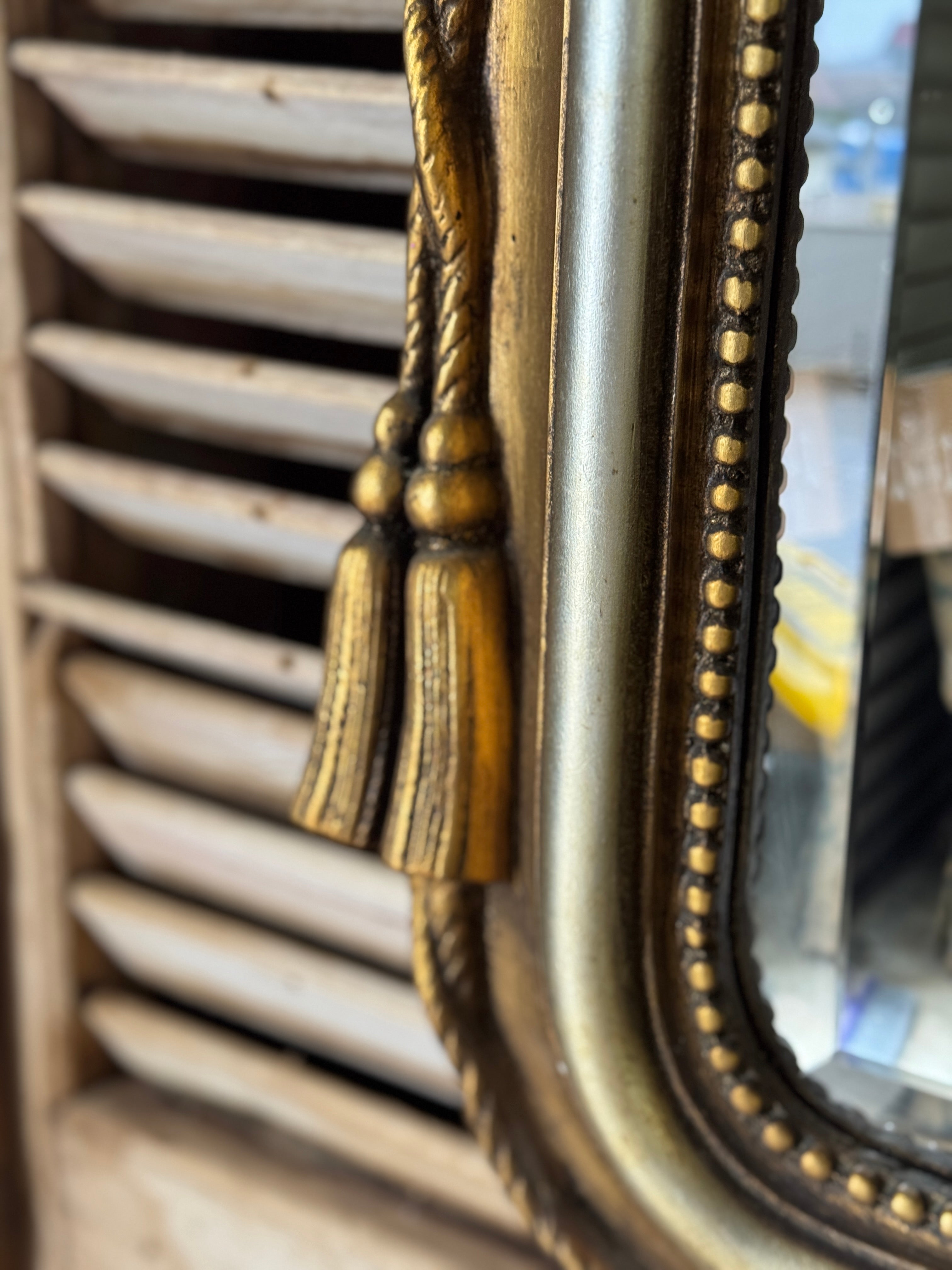 Vintage Gilt Ribbon And Tassel Mirror