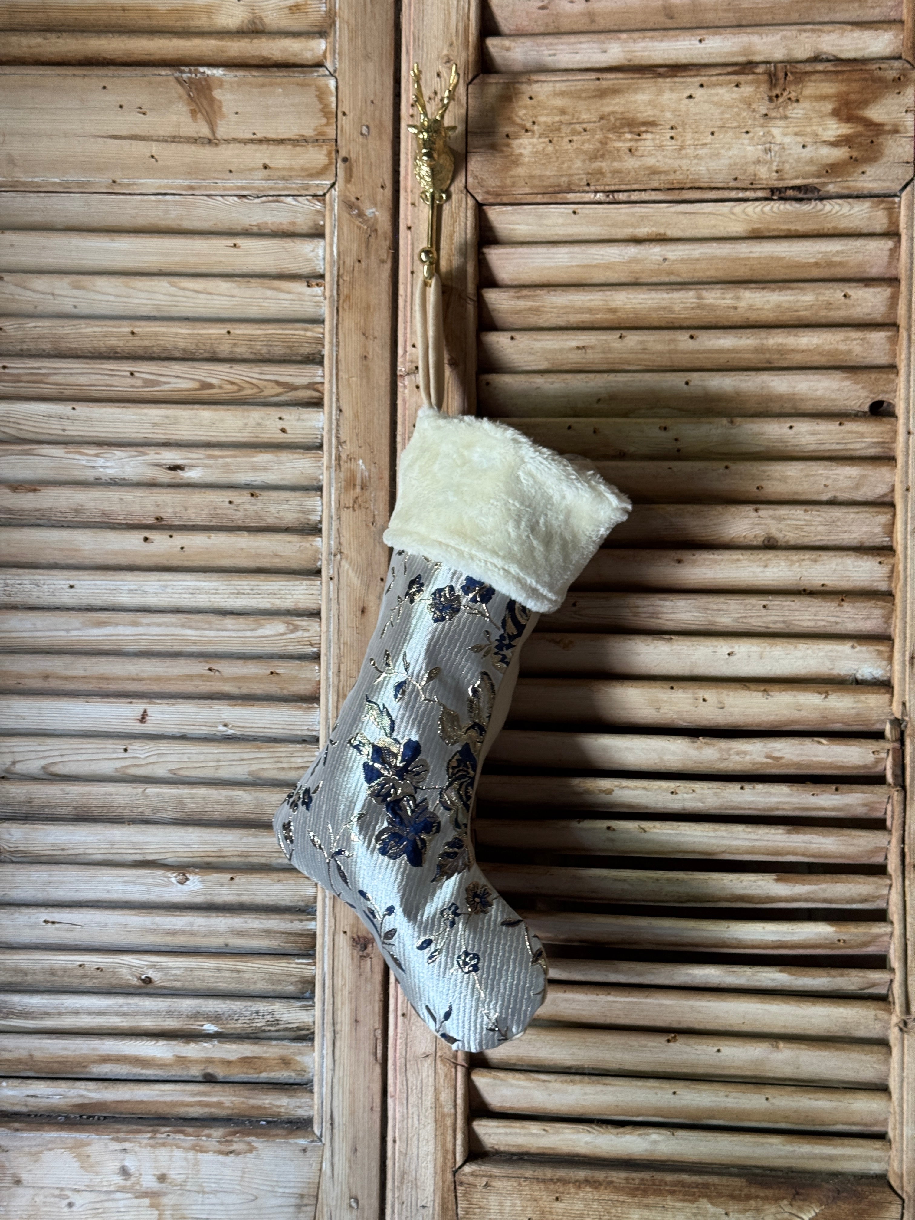 Floral Jacquard Christmas Stocking