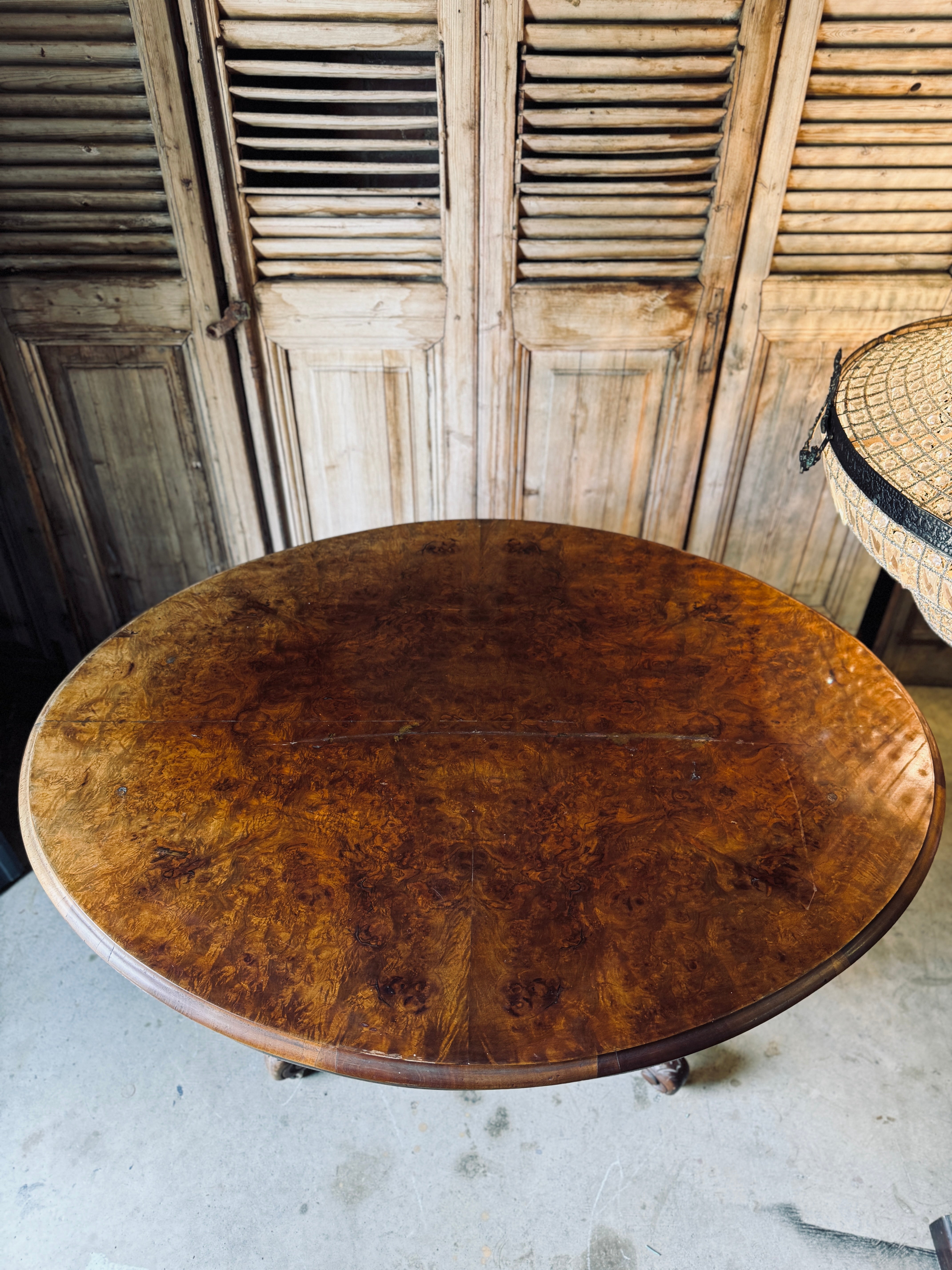 Vintage Walnut Oval Loo Table