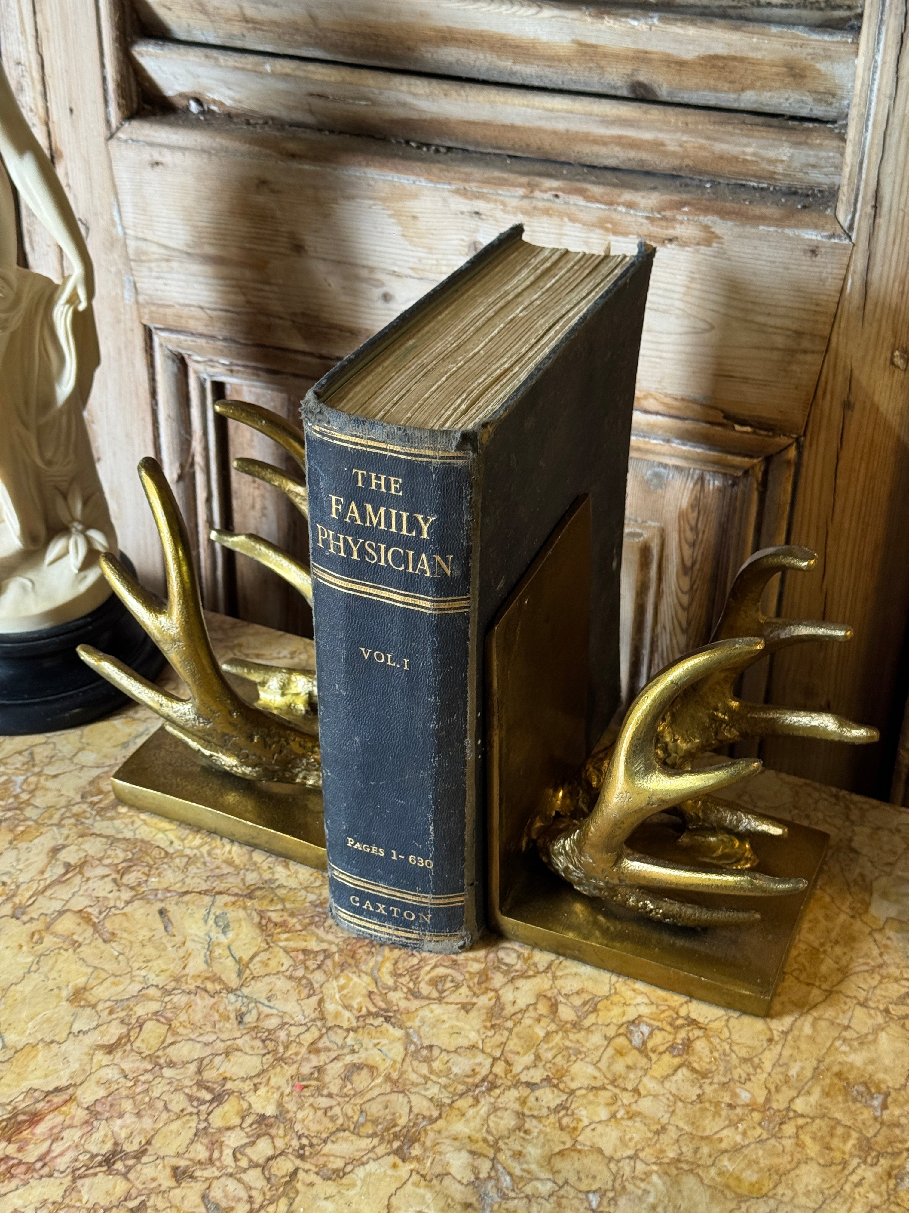 Gold Antler Bookends