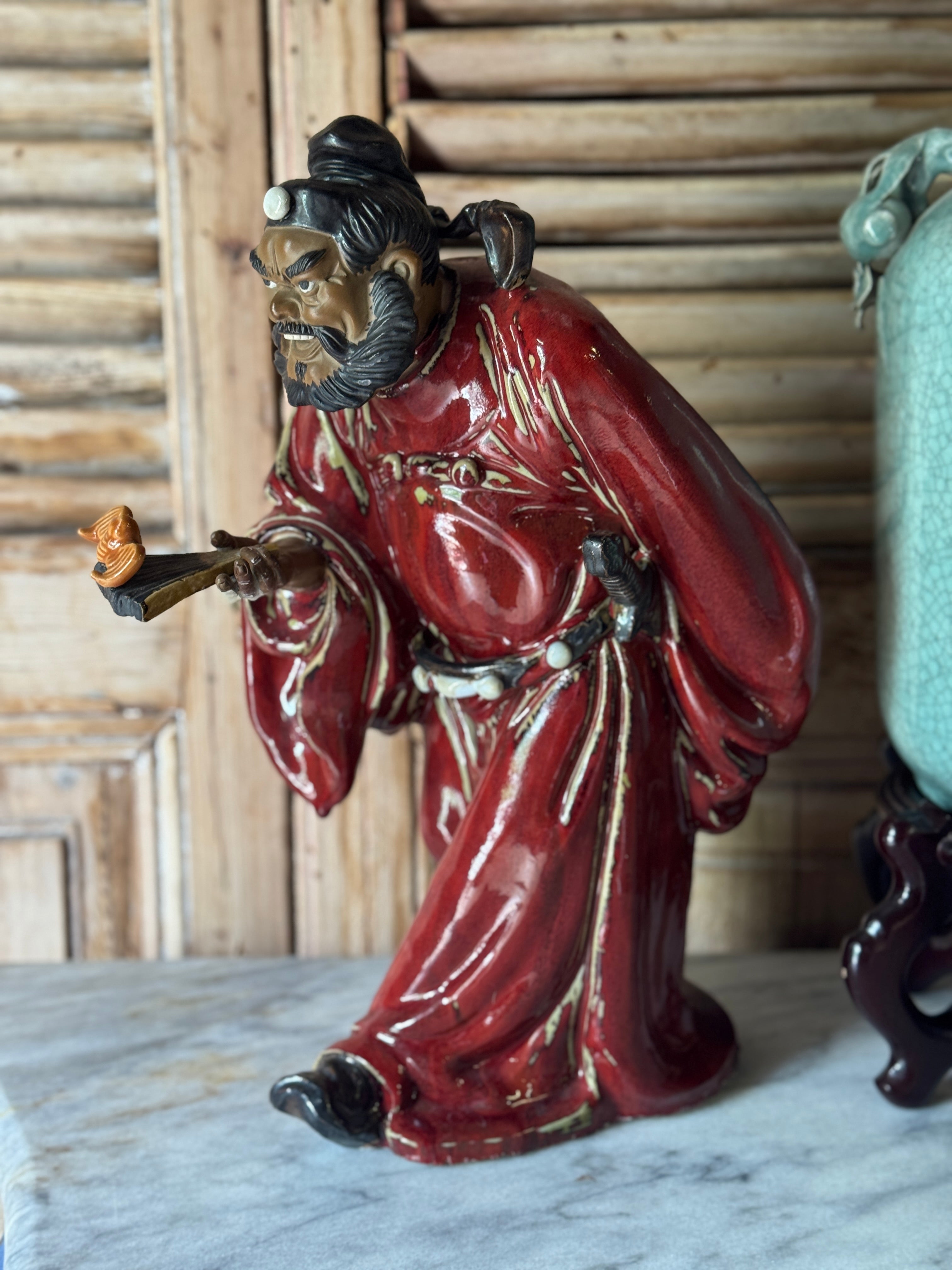 Monumental Chinese Shiwan Pottery Figure of Zhong Kui