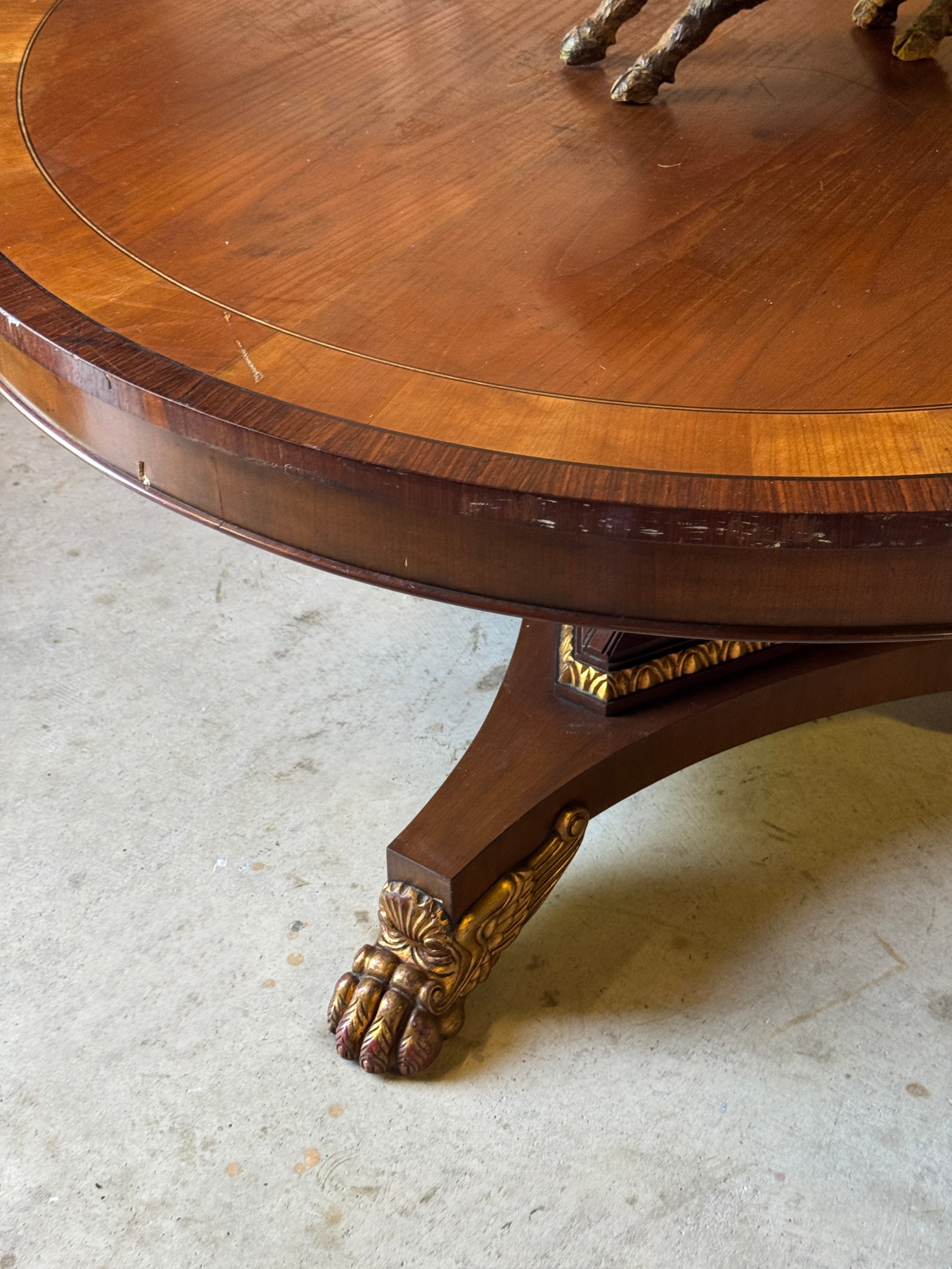Vintage Baker Furniture Round Regency Pedestal Table