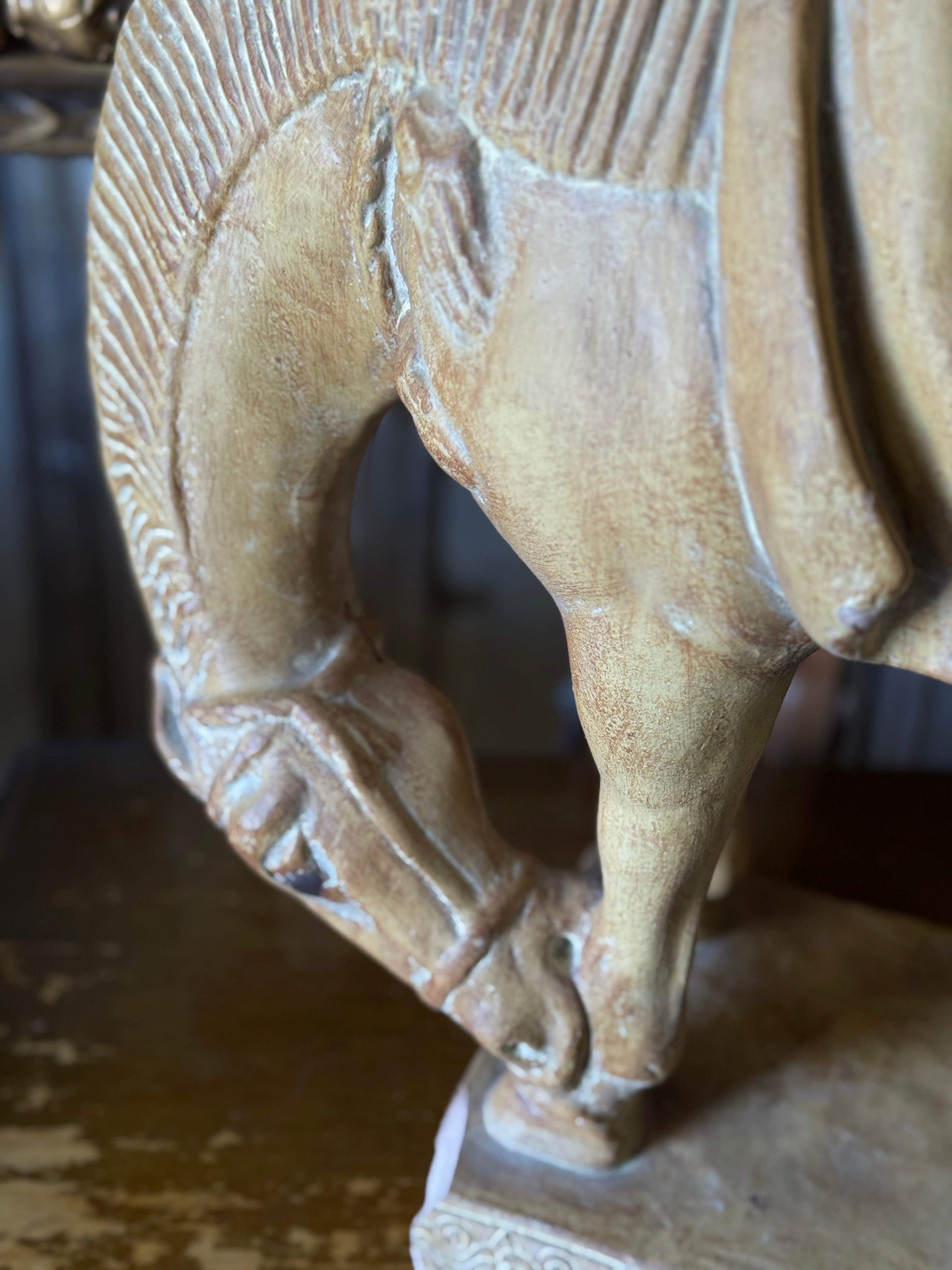 Large Vintage Terracotta Horse Sculpture