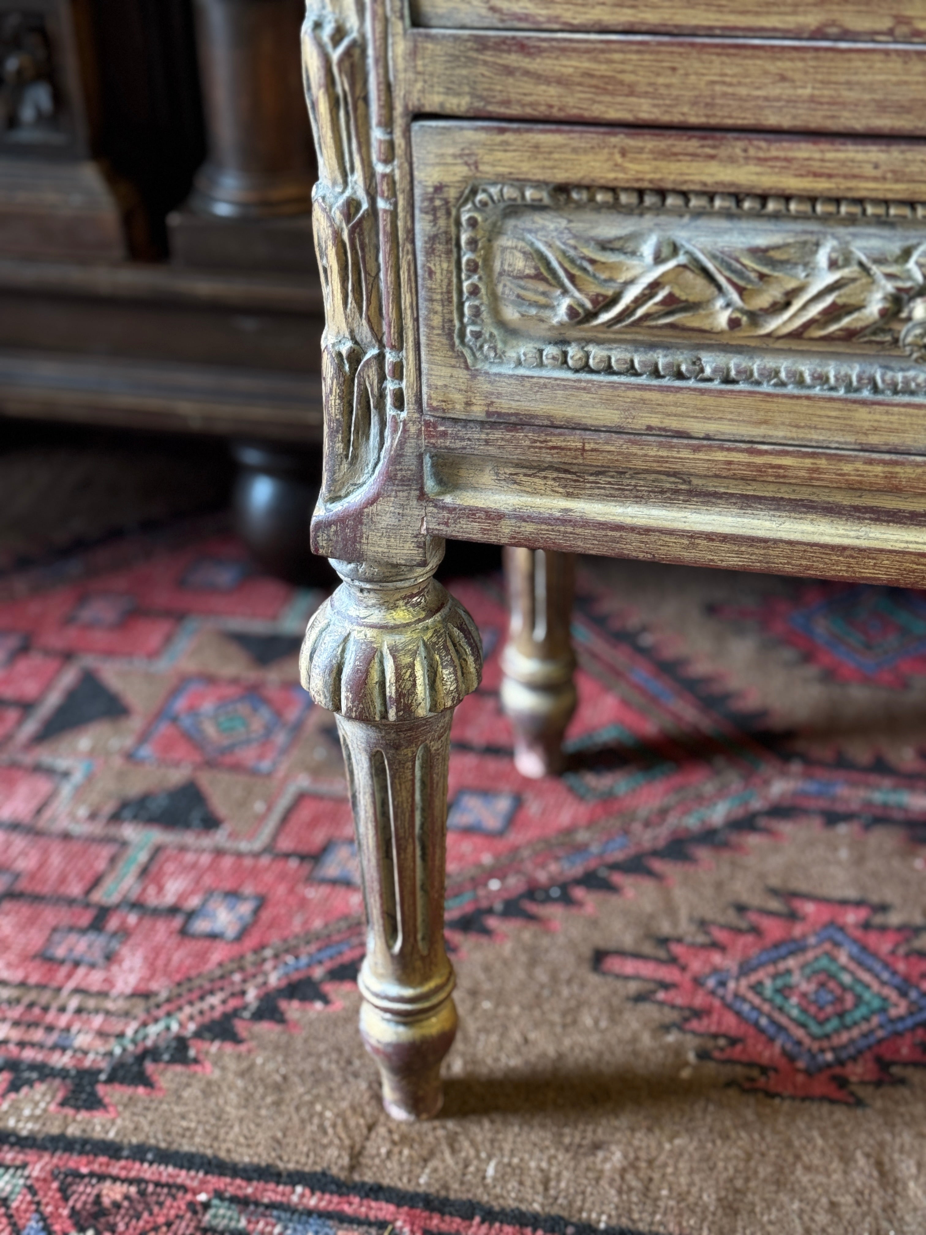 Louis XVI Style Marble Top Side Table